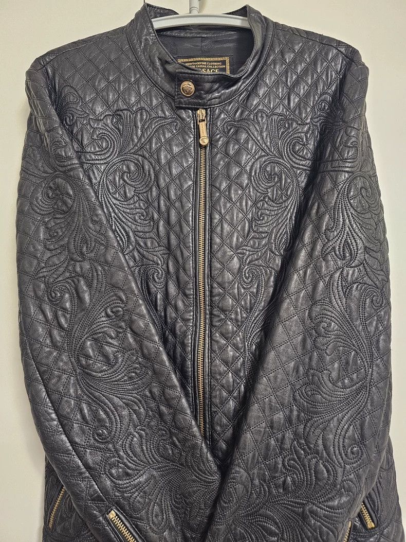 Versace Versace Leather jacket Baroque details vine embroidery she Size US L / EU 52-54 / 3 - 2 Thumbnail