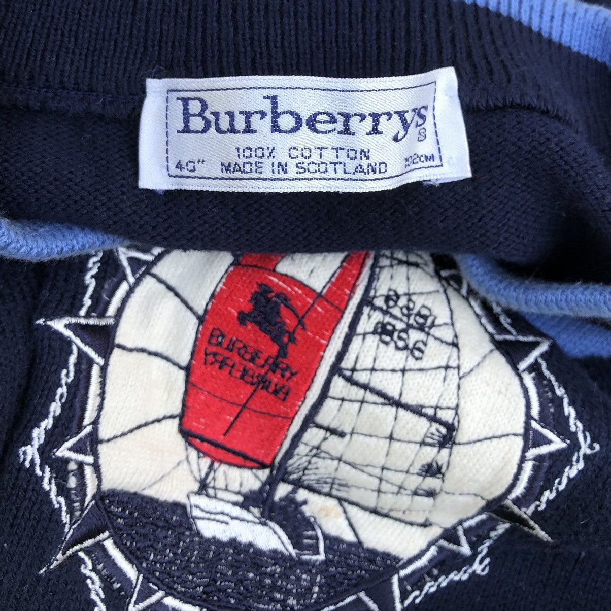 Burberry Burberrys Sailboat Embroidery Logo Striped Knitwear Sweater Size US L / EU 52-54 / 3 - 11 Thumbnail
