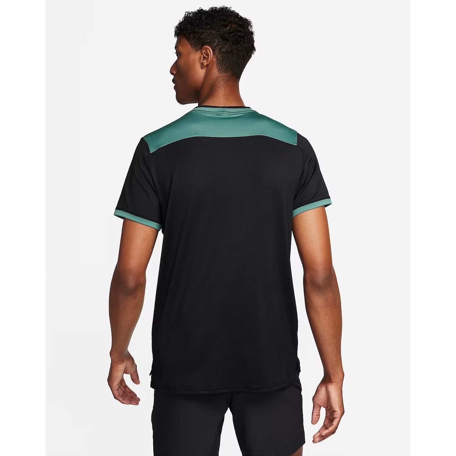 Nike Nike Court Dri-FIT Advantage Black Green Tennis Shirt 2XL Size US XXL / EU 58 / 5 - 2 Thumbnail