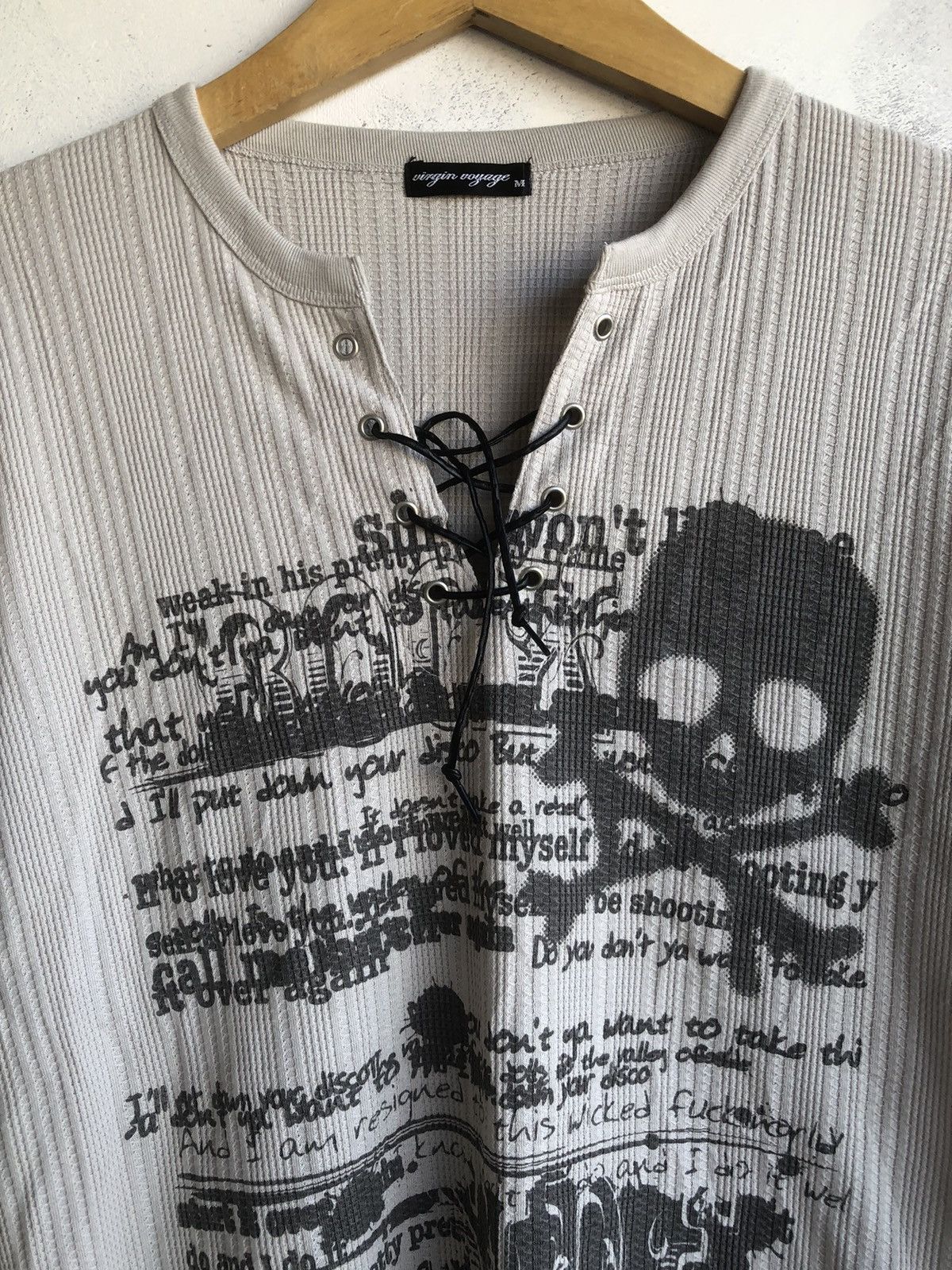 KMRii Japanese Poem skull Poem Rock Punk Style Size US M / EU 48-50 / 2 - 4 Thumbnail