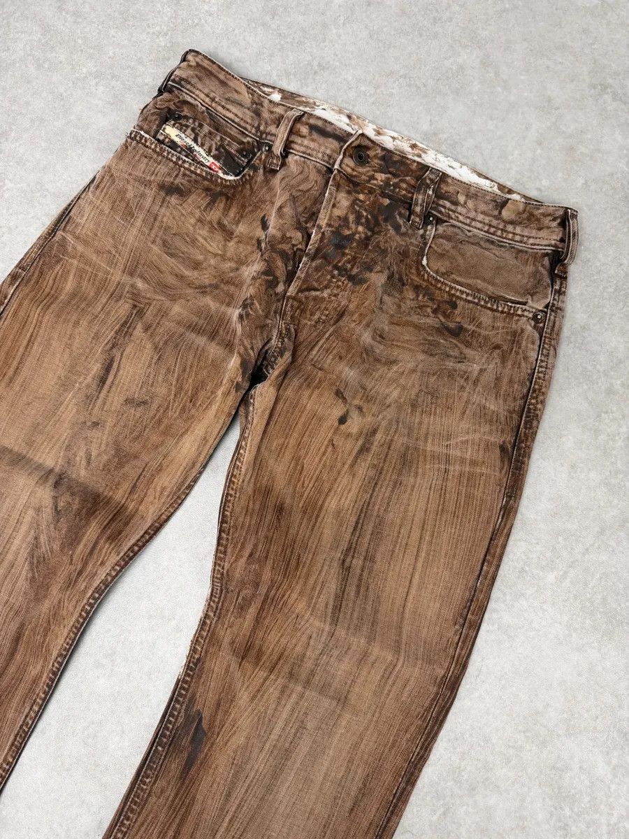 Diesel Diesel Abstract Painted Effect Brown Gradient Denim Jeans Size US 31 - 8 Thumbnail