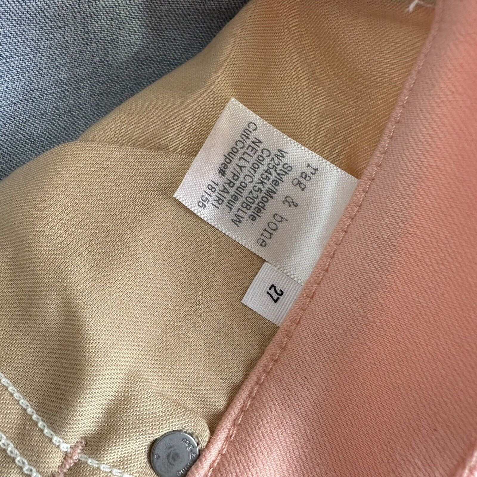 Rag & Bone Rag & Bone Nelly Prairi 18155 Pink Blue Cotton Jeans Size 27 Size 27" / US 4 / IT 40 - 6 Thumbnail