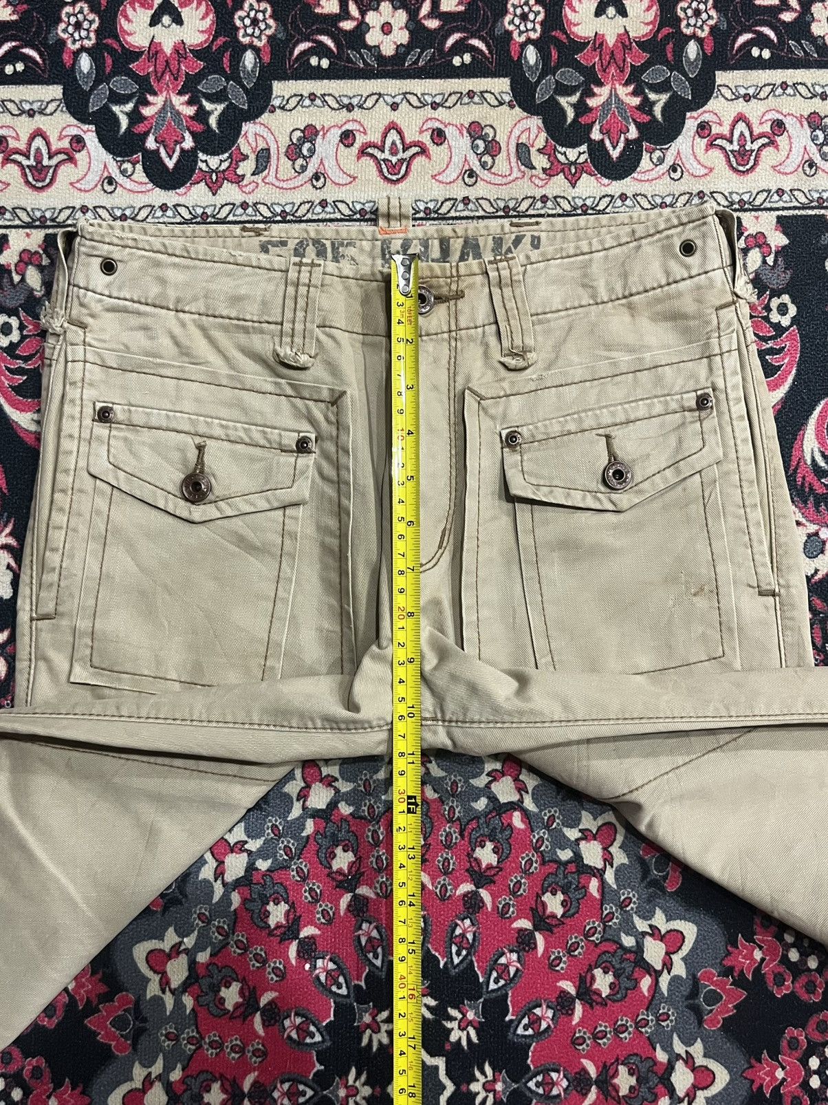 Edwin Vintage Japanese Edwin 503 Cargo Khaki Washed Flare Pants Size US 30 / EU 46 - 13 Thumbnail