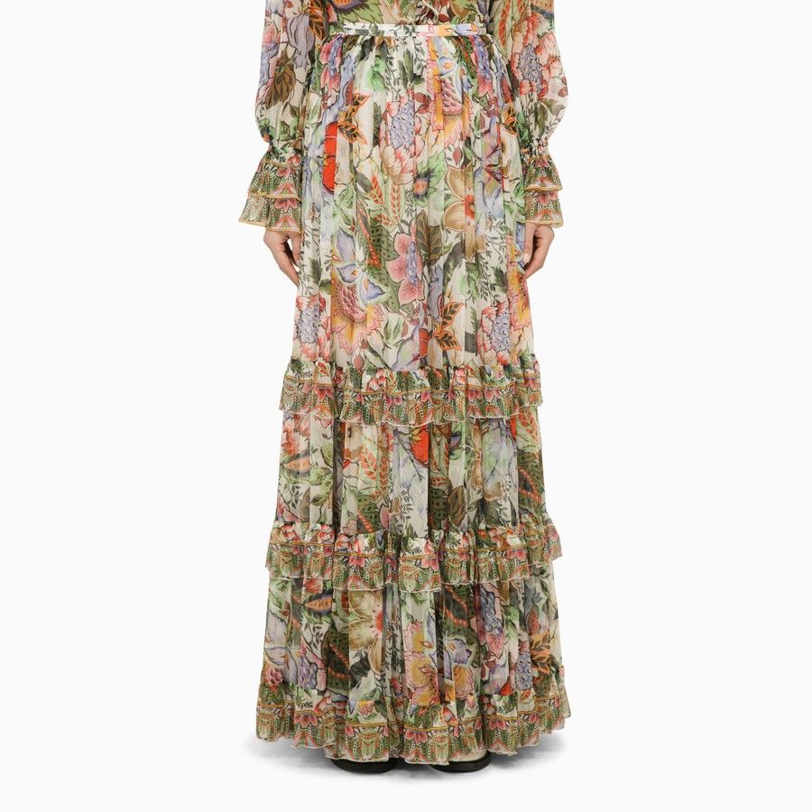 Etro o1d2blof0824 Long Silk Skirt in Multicolor Size 28" / US 6 / IT 42 - 1 Thumbnail