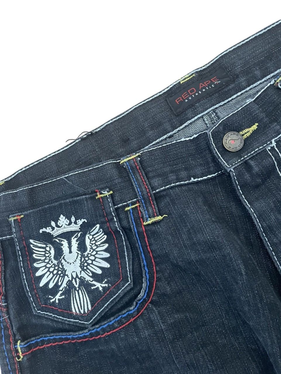 Affliction Rep Ape Embroidery Jeans Size US 36 / EU 52 - 4 Thumbnail