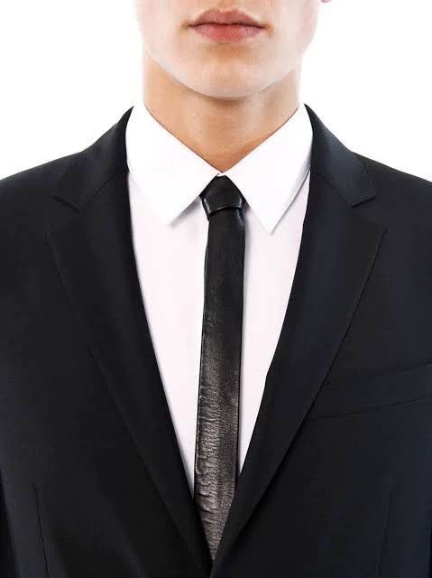 Saint Laurent Paris Saint Laurent Lambskin tie 2504-Nextarrow Size ONE SIZE - 1 Thumbnail