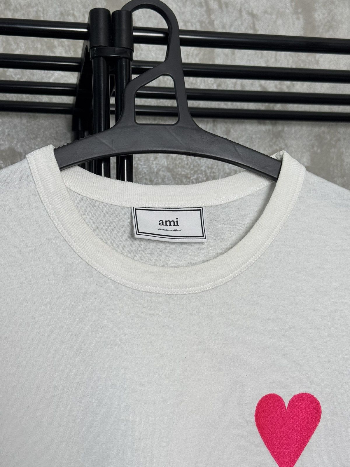AMI White T-Shirt Ami Paris big logo Size US S / EU 44-46 / 1 - 4 Thumbnail
