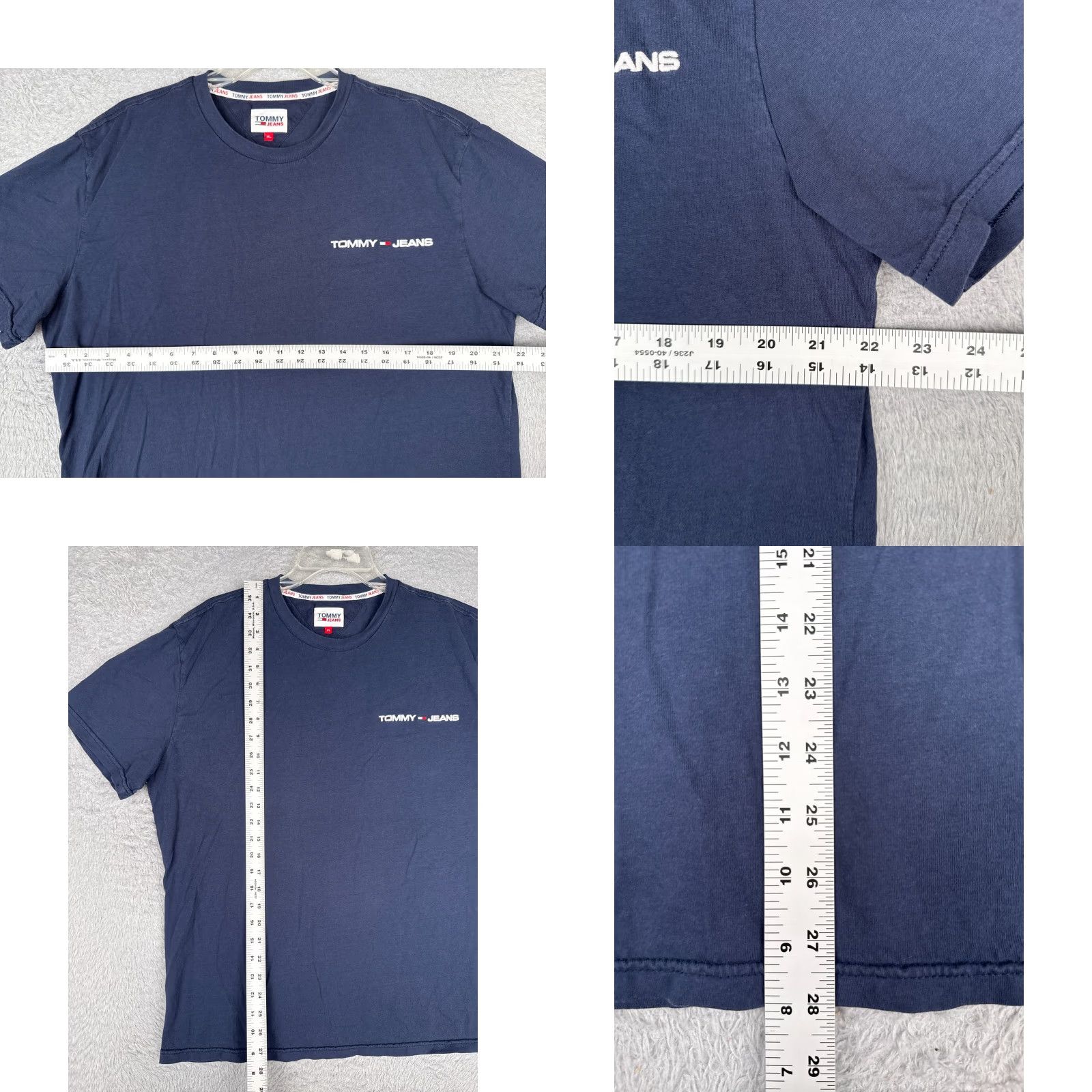 Tommy Hilfiger VINTAGE Tommy Hilfiger Jeans Shirt Adult XL Blue Short Sleeve Crew Neck Cotton Size US XL / EU 56 / 4 - 8 Thumbnail