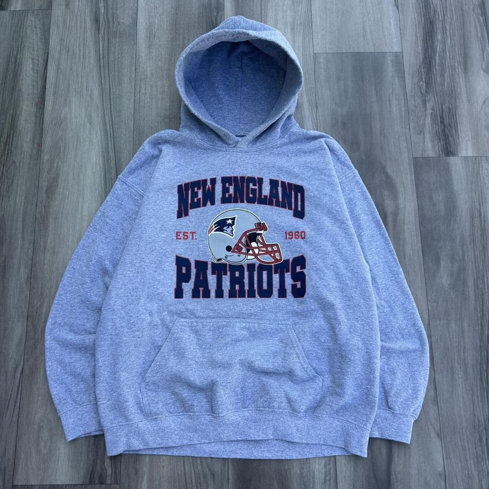 NFL Vintage y2k Grey New England Patriots NFL Graphic Hoodie L Size US L / EU 52-54 / 3 - 1 Thumbnail