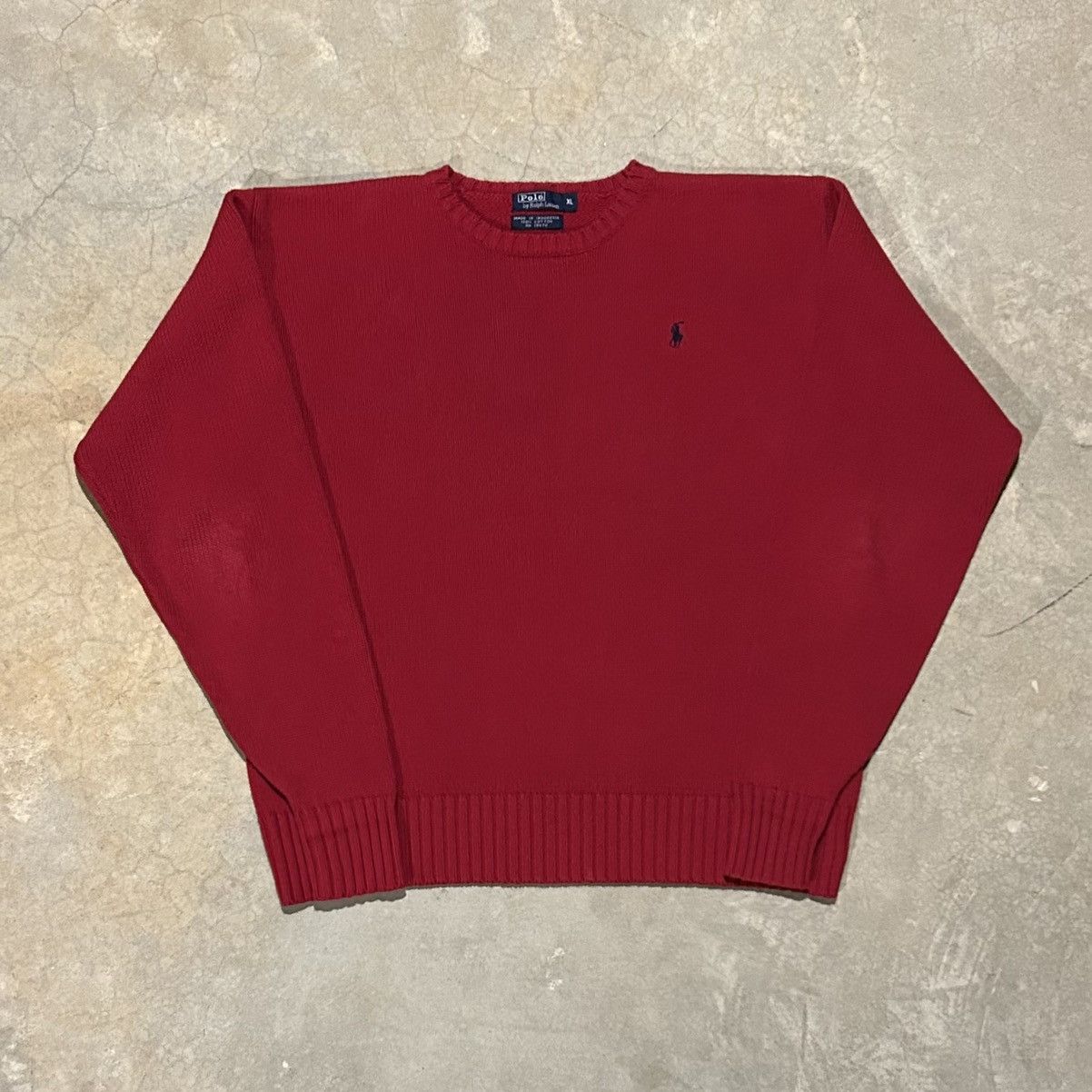 Polo Ralph Lauren × Vintage Essential Vintage 90s Polo Ralph Lauren Knit Sweater Red Size US XL / EU 56 / 4 - 1 Thumbnail