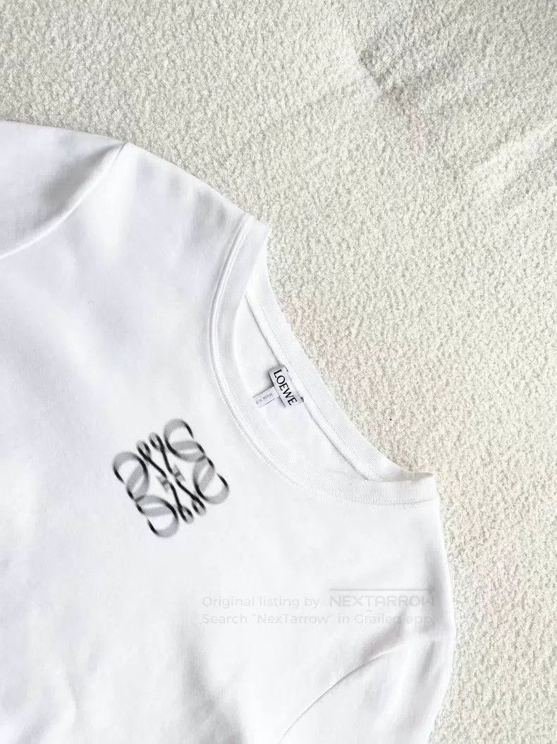 Loewe Loewe Cotton Short Logo Printed White Short Sleeve Size L / US 10 / IT 46 - 4 Thumbnail