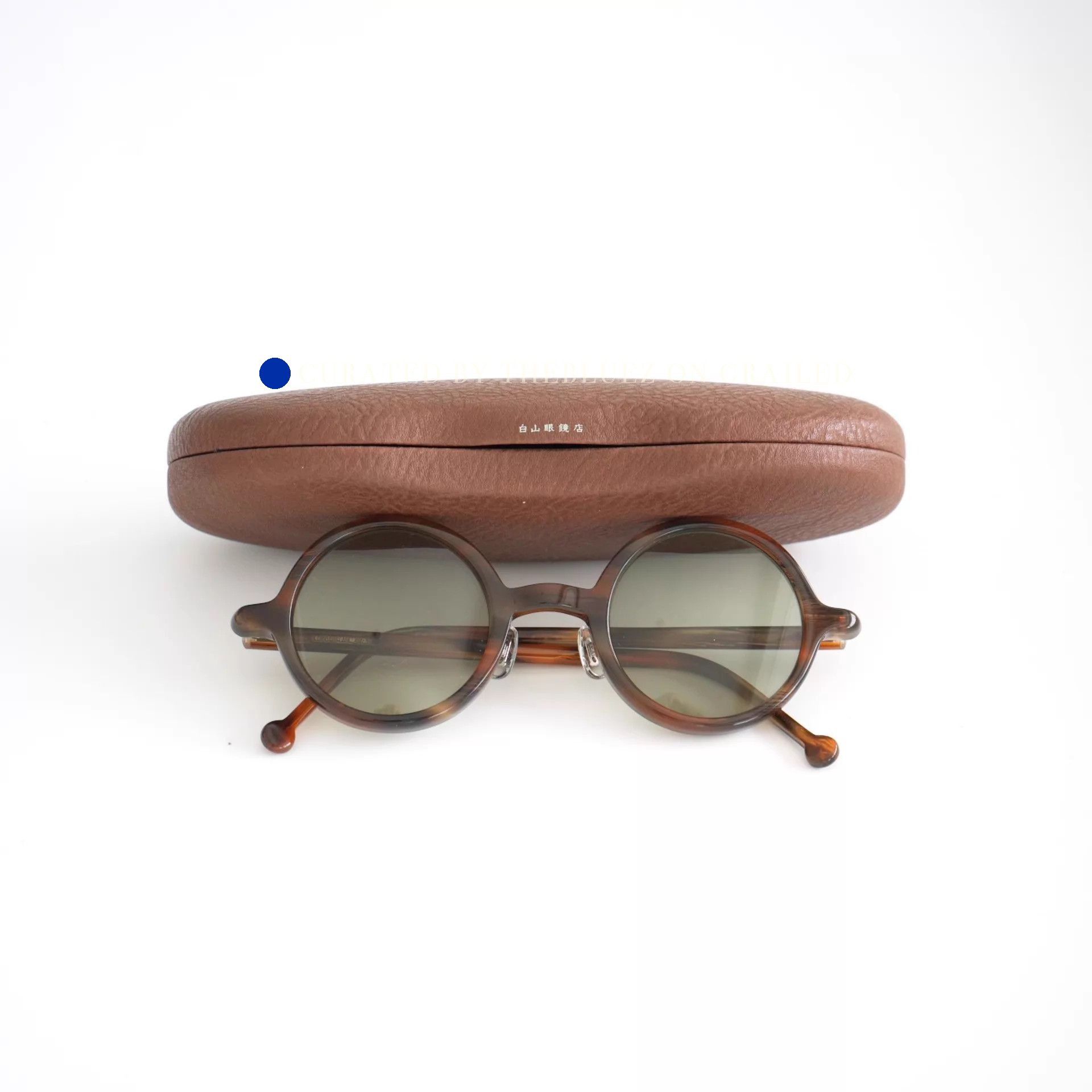 Hakusan Megane Vintage Round Sunglasses in Brown Size ONE SIZE - 1 Thumbnail