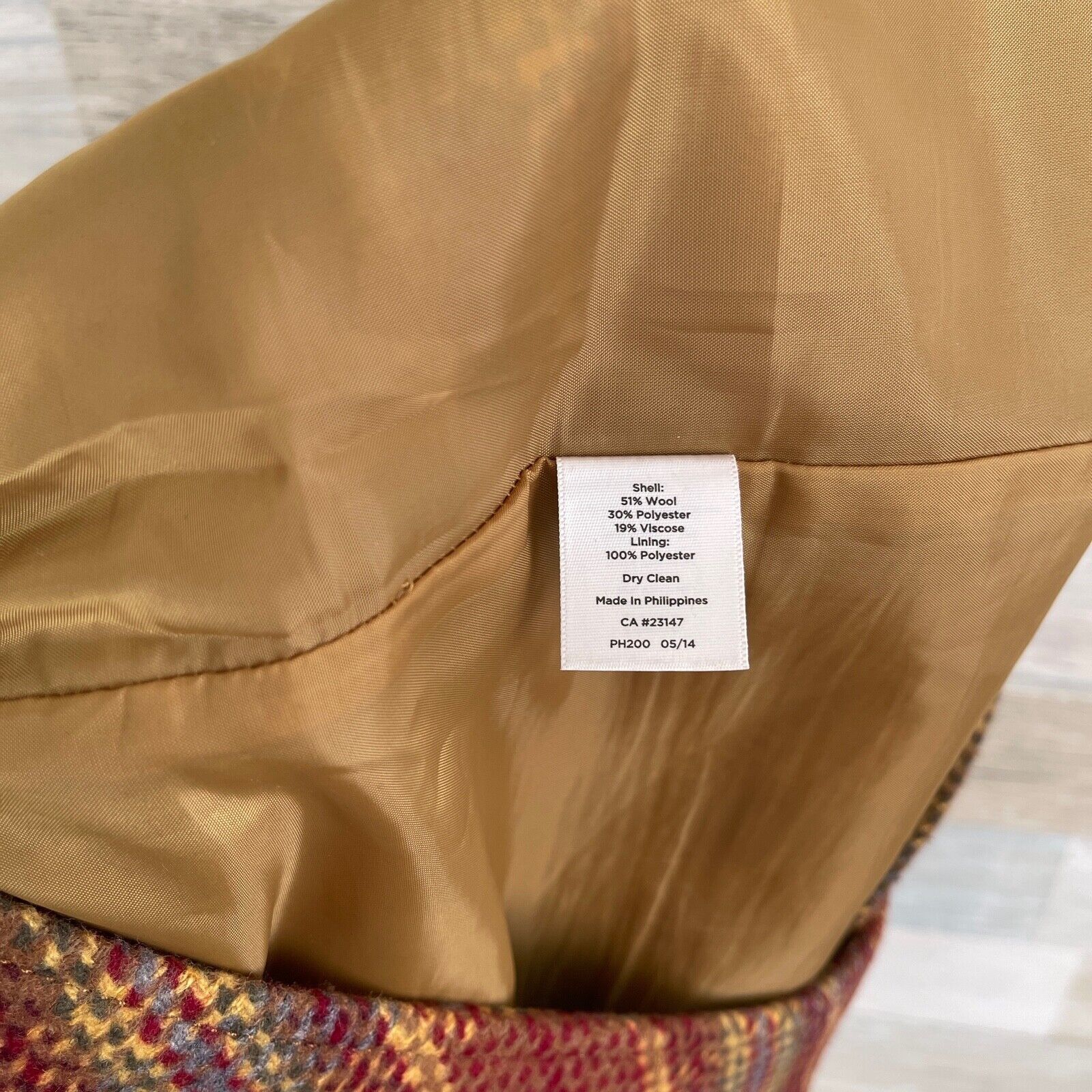 Other Talbots Tweed Wool Pencil Skirt Red Brown Plaid Pockets 2P Size 29" - 6 Thumbnail