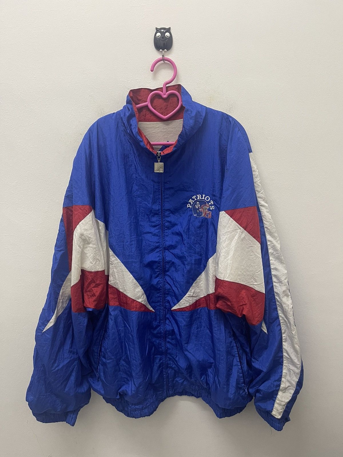 Vintage Rare Vintage PATRIOTS Nylon Overlay Jacket Size US XL / EU 56 / 4 - 1 Thumbnail
