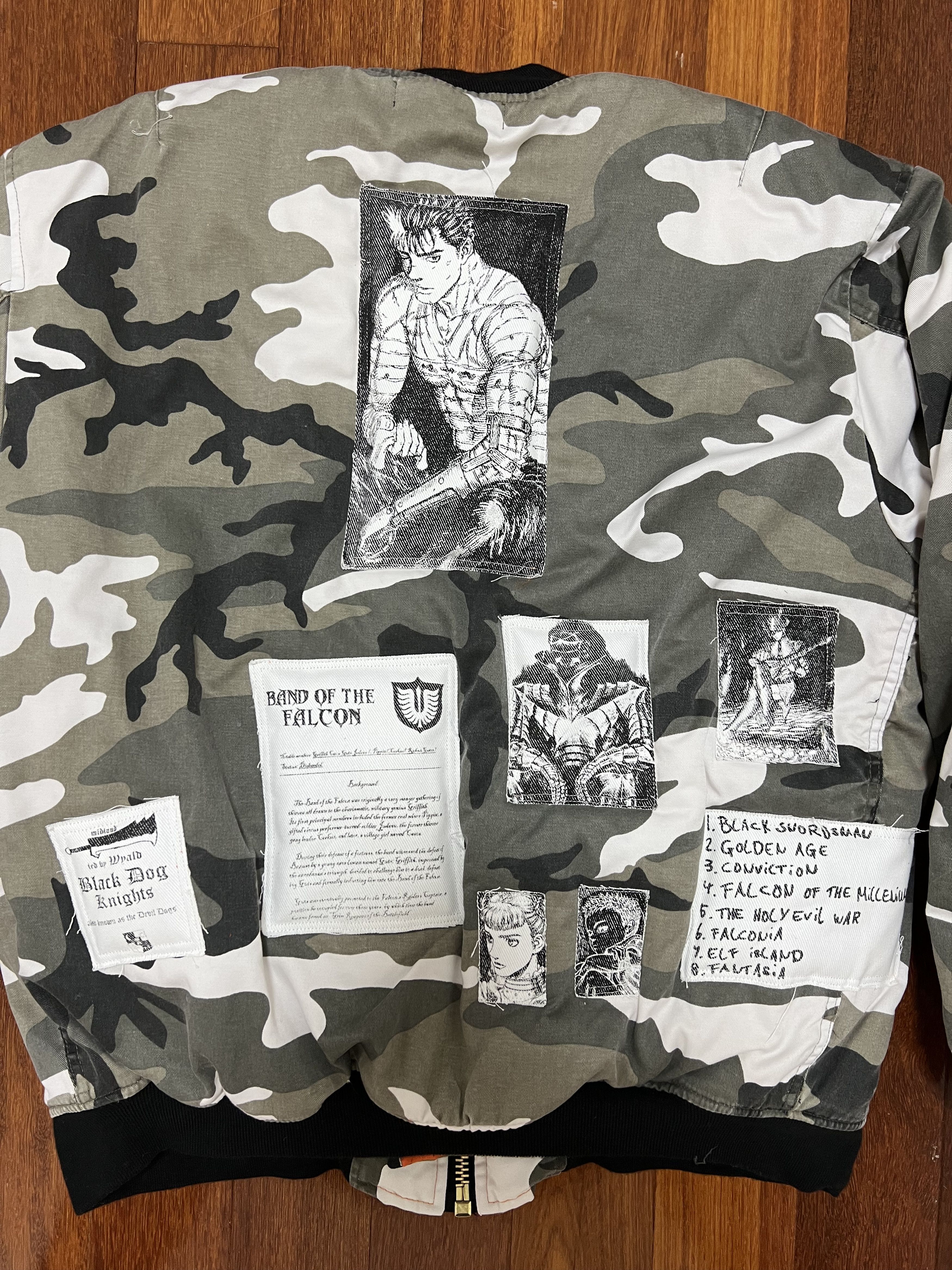 Fostex Garments × Rough Simmons 💚 2022 Rough Simmons Beserk Swordsman Patched Bomber Size US L / EU 52-54 / 3 - 9 Thumbnail