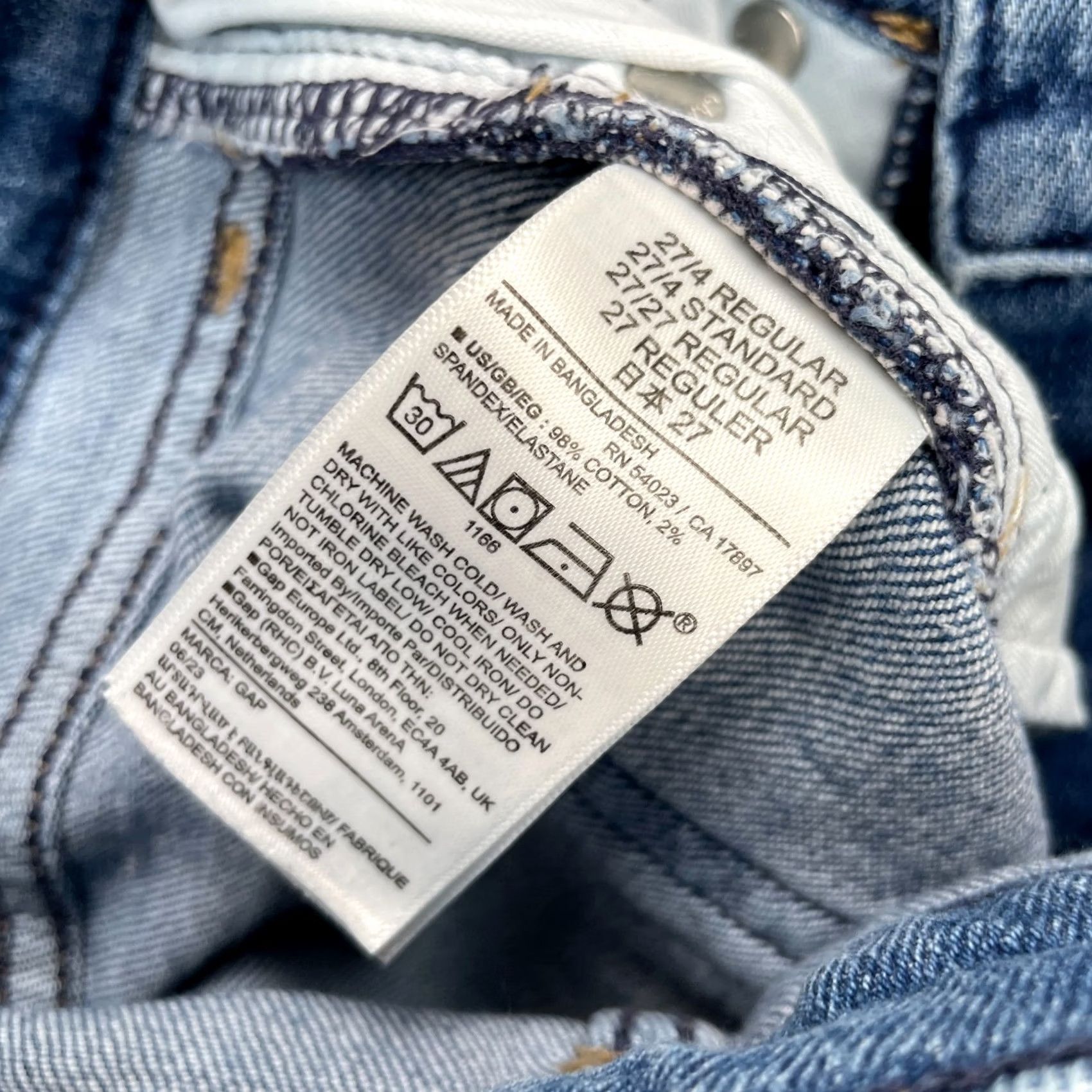 Gap Gap Jeans Womens 4R Blue Cheeky Straight Leg High Rise Denim Logo Cotton Stretch Jeans Size 27" / US 4 / IT 40 - 4 Thumbnail