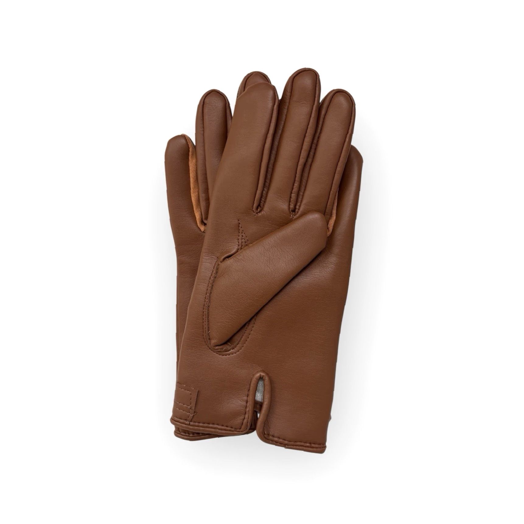 Vintage VINTAGE driving gloves womens XS Brown cognac vinyl nylon rayon NIP 70s Glove Womens Size ONE SIZE - 3 Thumbnail