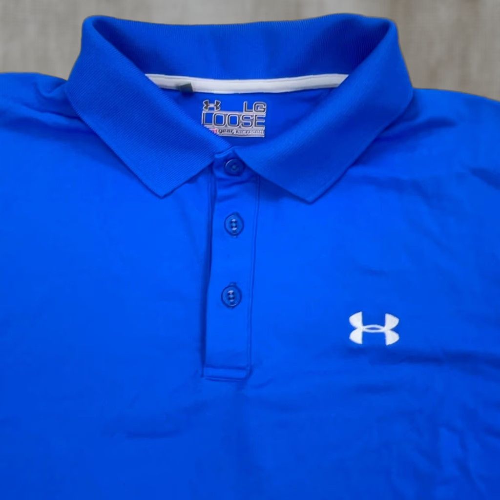 Under Armour Under Armour Polo Shirt Men L Green White Loose Fit Golf Tennis Royal Adult Polo Size US L / EU 52-54 / 3 - 1 Thumbnail