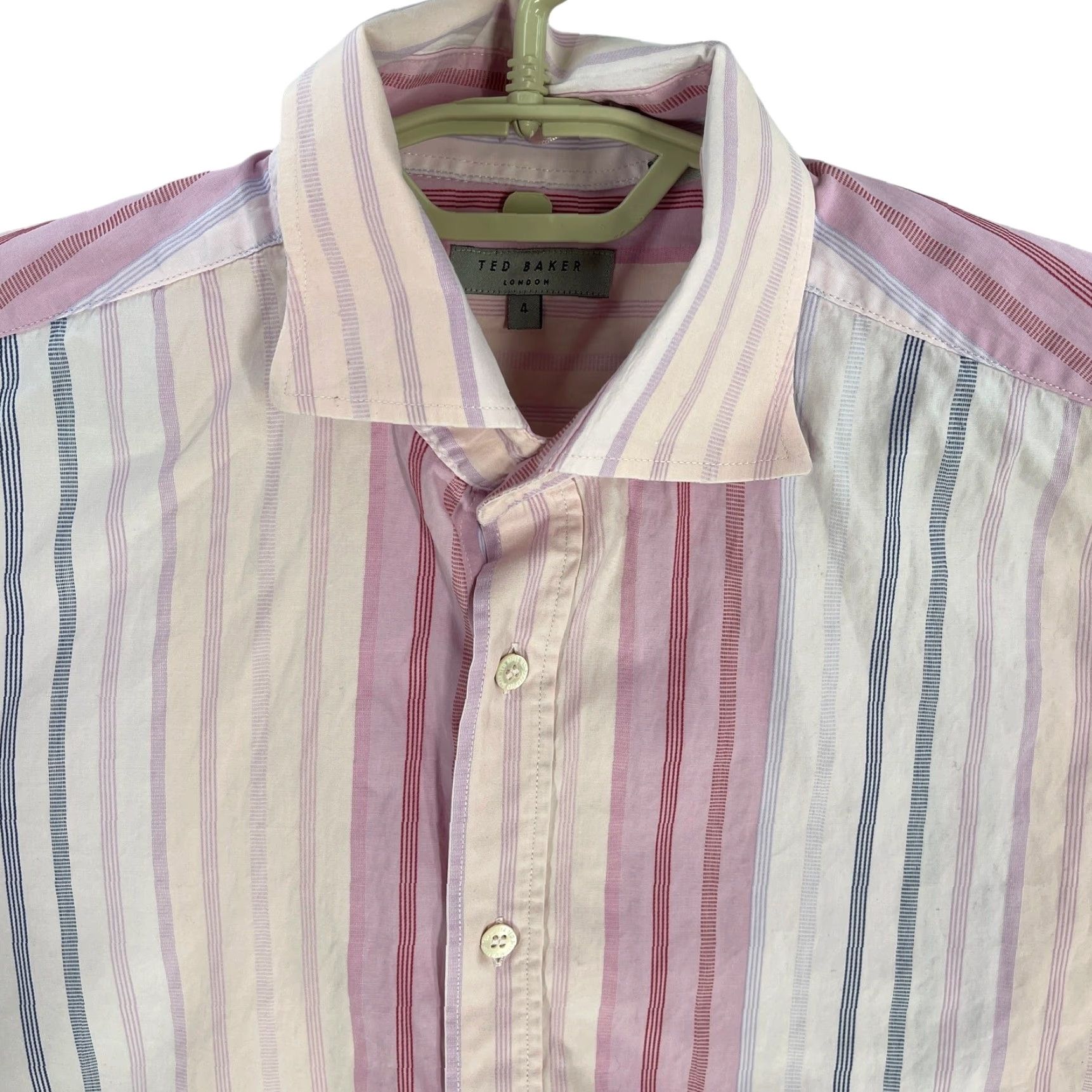 Ted Baker Ted Baker Button Up Shirt Size L Pink Stripe 100% Cotton Preppy Casual Mens Regular Long Sleeve Button-Up Collared Multicolor Pattern Striped Size US L / EU 52-54 / 3 - 2 Thumbnail