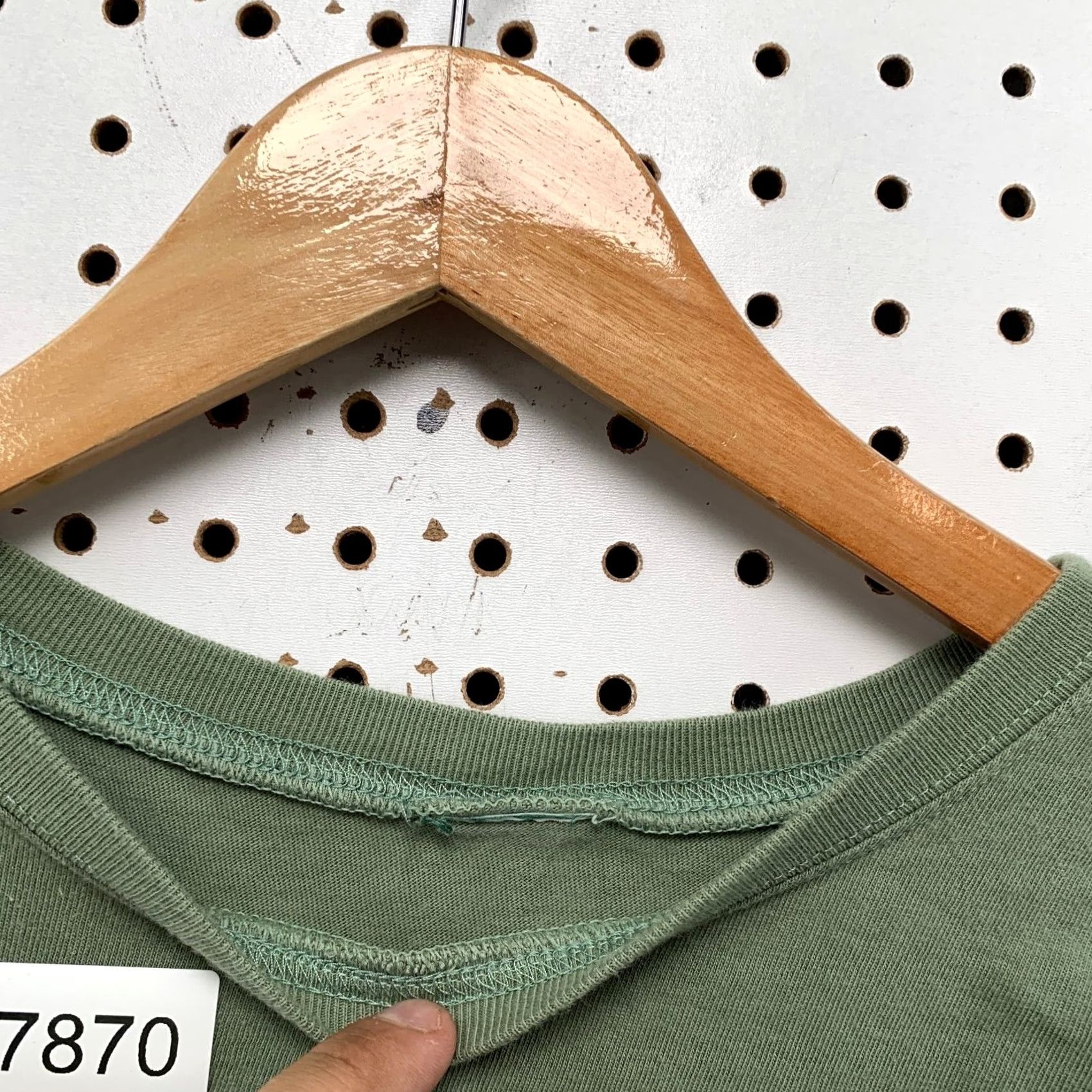 Olive VINTAGE New Zealand Shirt Mens 2XS Olive Green Single Stitch Cotton Crew Neck Short Sleeve 1990s Size US XXS / EU 40 - 3 Thumbnail