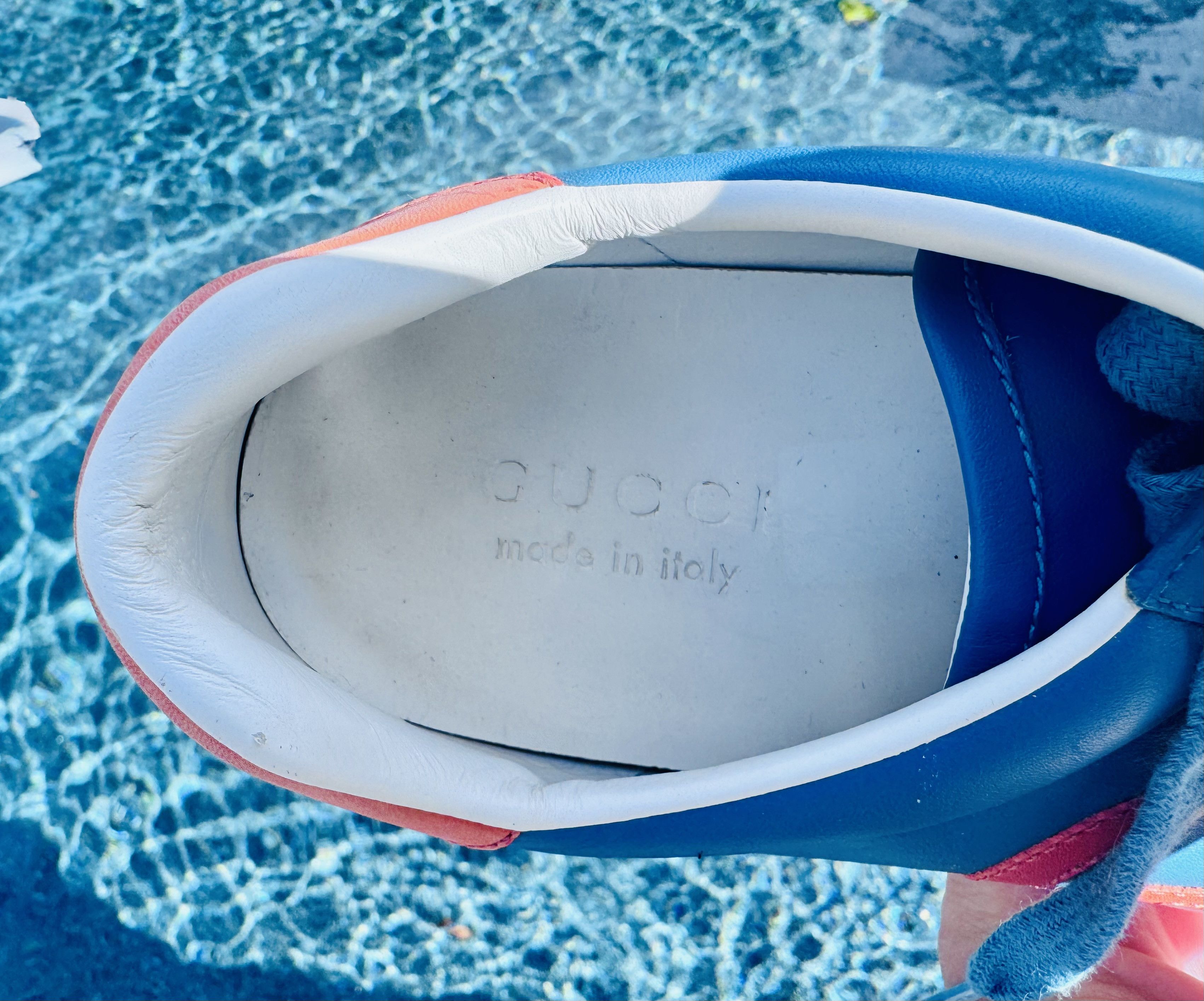 Gucci Gucci Leather Low-Top Sneakers – Turquoise/Orange (IT 6.5) Size US 6.5 / EU 39-40 - 5 Thumbnail
