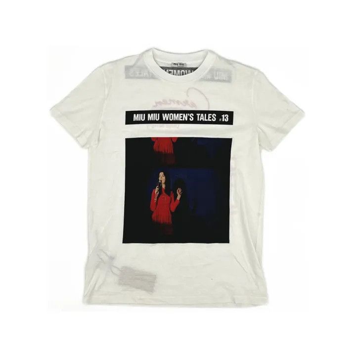 Miu Miu Miu Miu Women's Stylish Printed T-Shirt 0079 Size S / US 4 / IT 40 - 1 Thumbnail