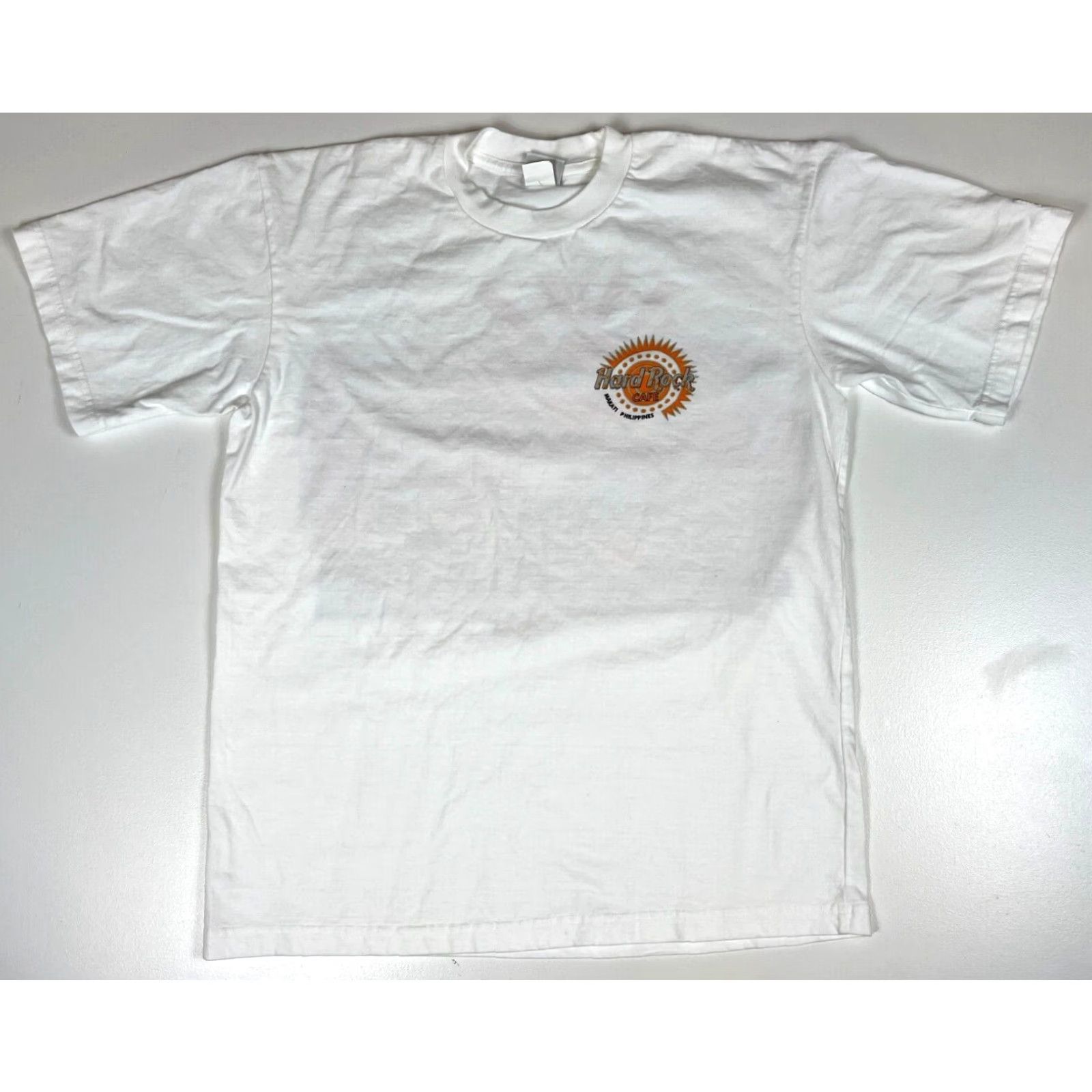 Hard Rock Cafe VINTAGE Hard Rock Cafe Makati Phillipines T-Shirt Unisex Adults Size M White Cotton Graphic Short Sleeve Crew Neck 2000-2009 Rock 90s (optional) Size US M / EU 48-50 / 2 - 2 Thumbnail