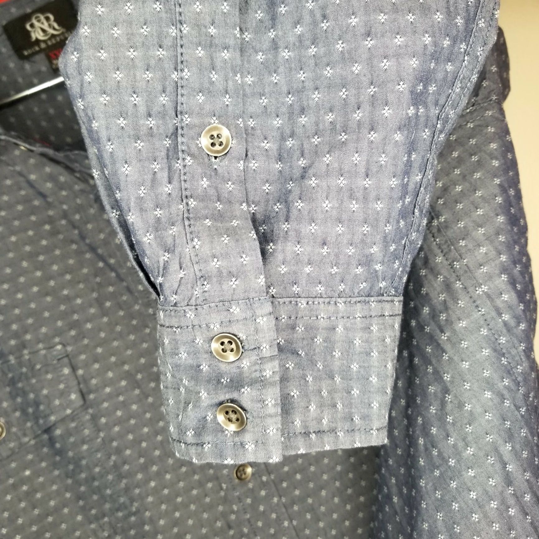 Vintage ROCK & REPUBLIC Men's Long Sleeve Button-Up Shirt 2XL Blue Size US XXL / EU 58 / 5 - 4 Thumbnail
