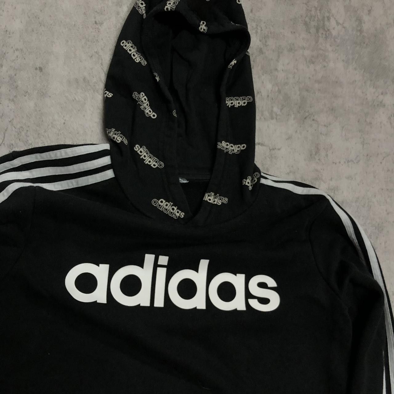 Adidas Black Adidas hoodie with white stripes on sleeve Size US M / EU 48-50 / 2 - 2 Thumbnail