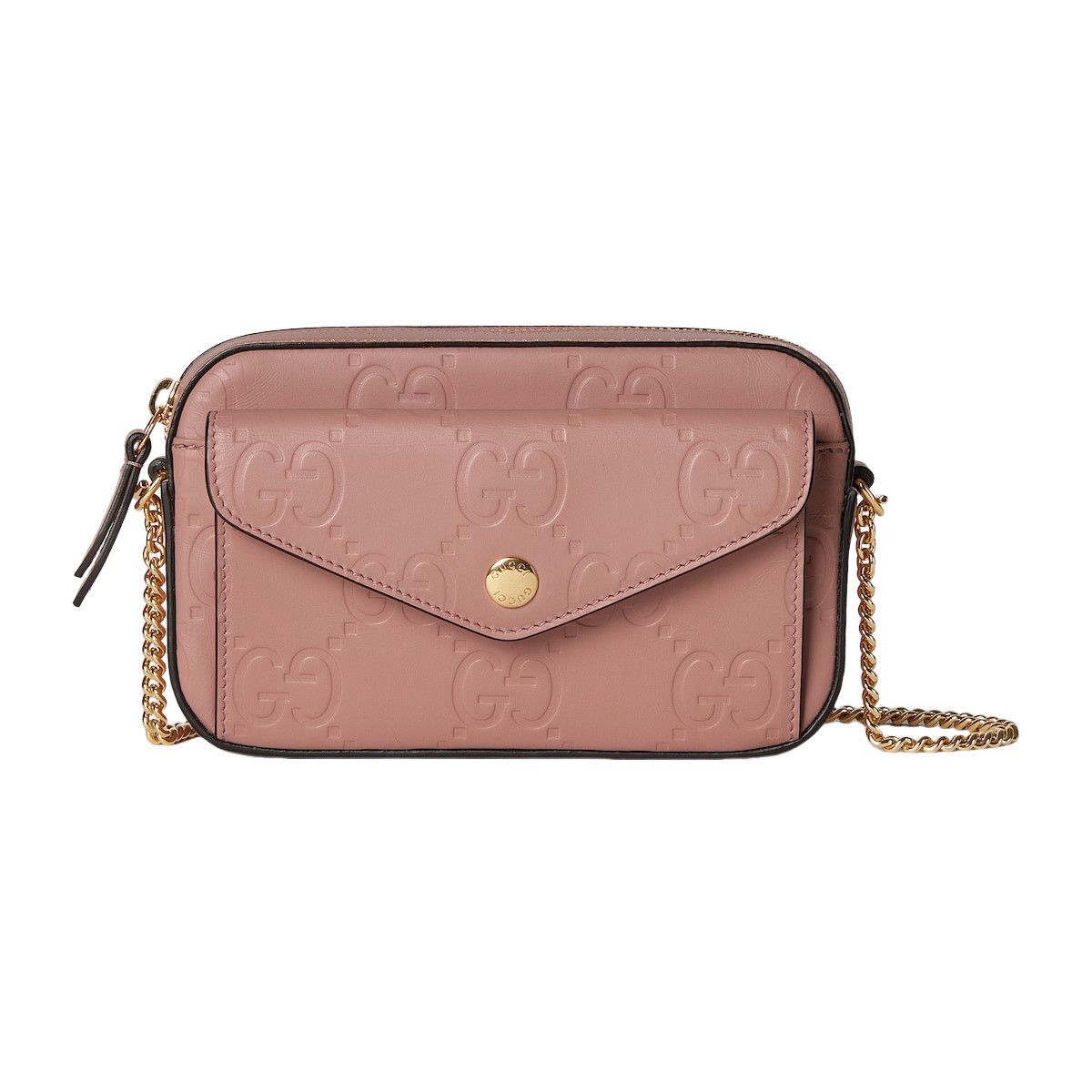GUCCI Super Mini GG Rose Beige Leather Shoulder Bag New & Au
