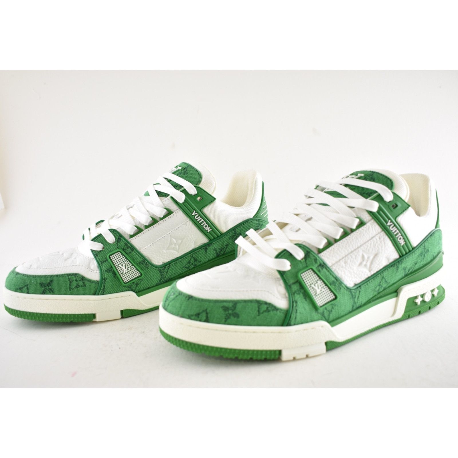 Louis Vuitton Louis Vuitton Green Denim White Empreinte Low Top Trainer Size US 10 / EU 43 - 13 Thumbnail