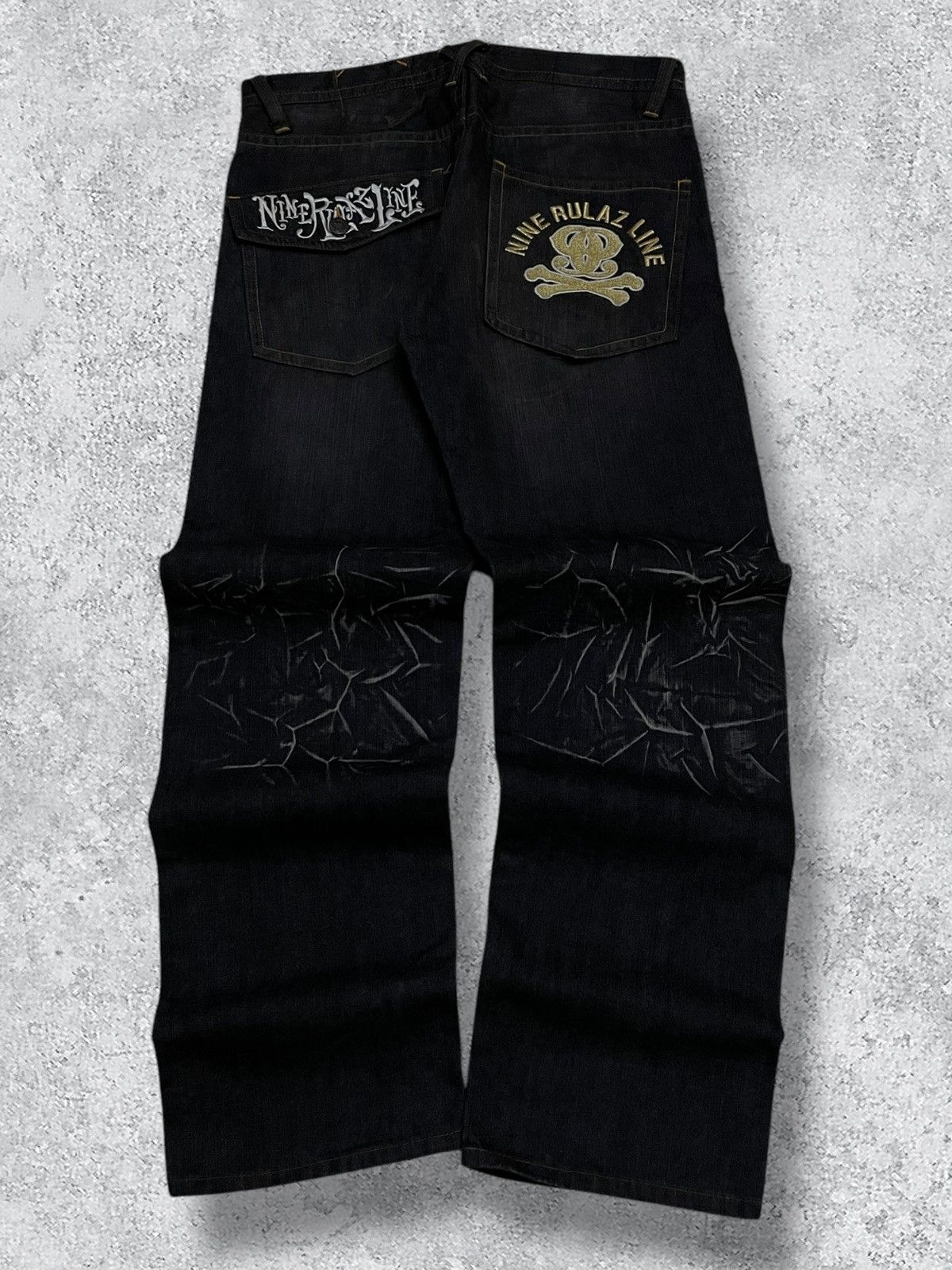 Japanese Brand Vintage Japan 90’s Designer Nine Rulaz Creature Baggy Denim Size US 34 / EU 50 - 7 Thumbnail