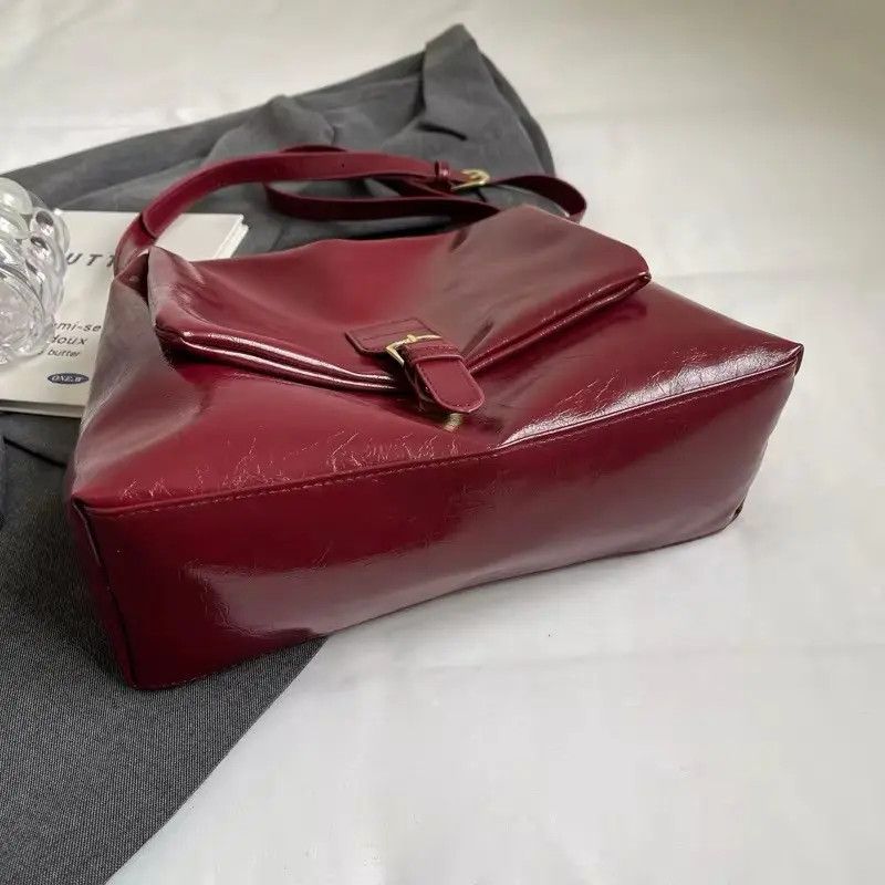 Designer × Japanese Brand Retro Vintage 90’s Trendy Burgundy Shoulder Bag Size ONE SIZE - 7 Thumbnail