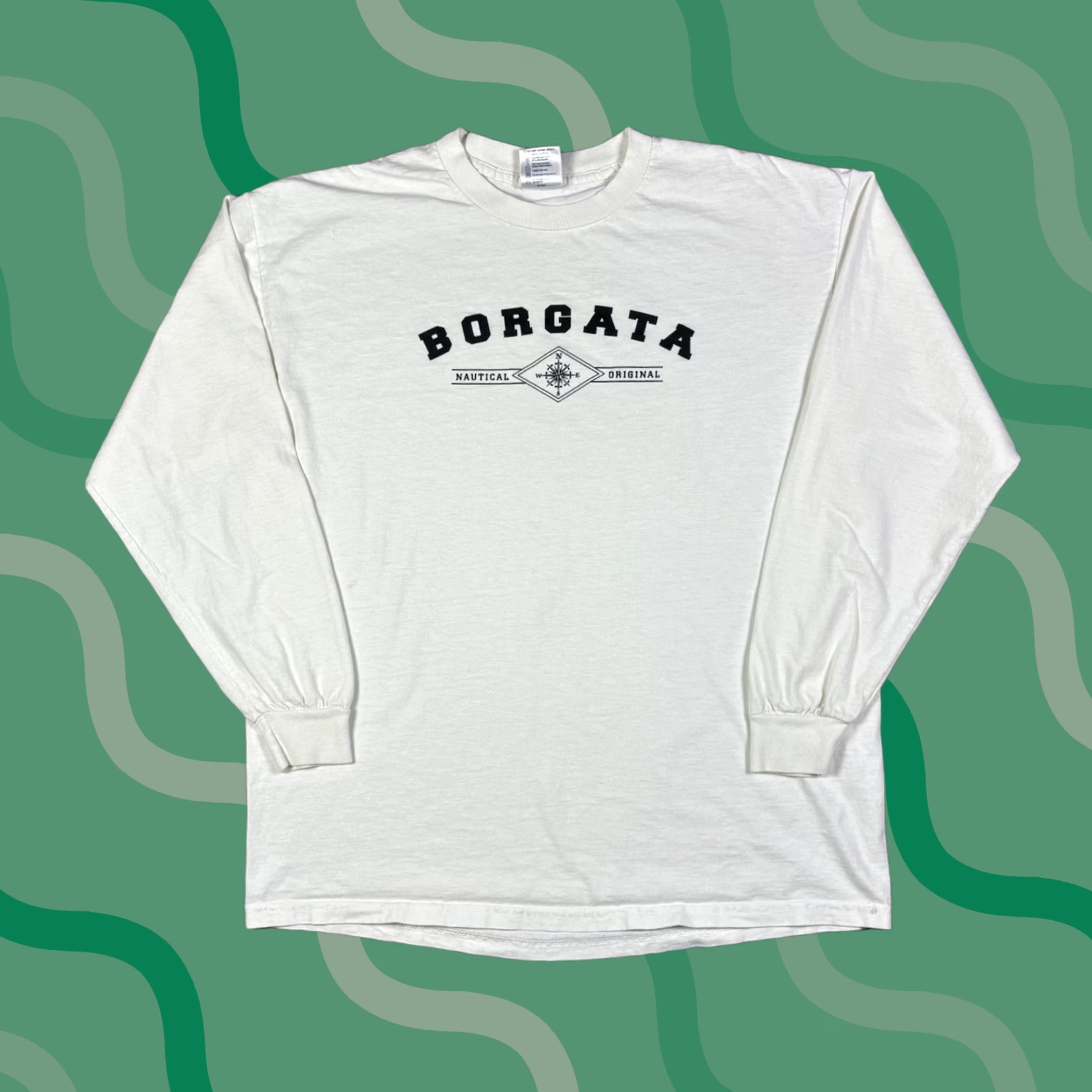 Delta VINTAGE Borgata Nautical Orignal White Long Sleeve T Shirt Mens Large Size US L / EU 52-54 / 3 - 1 Thumbnail