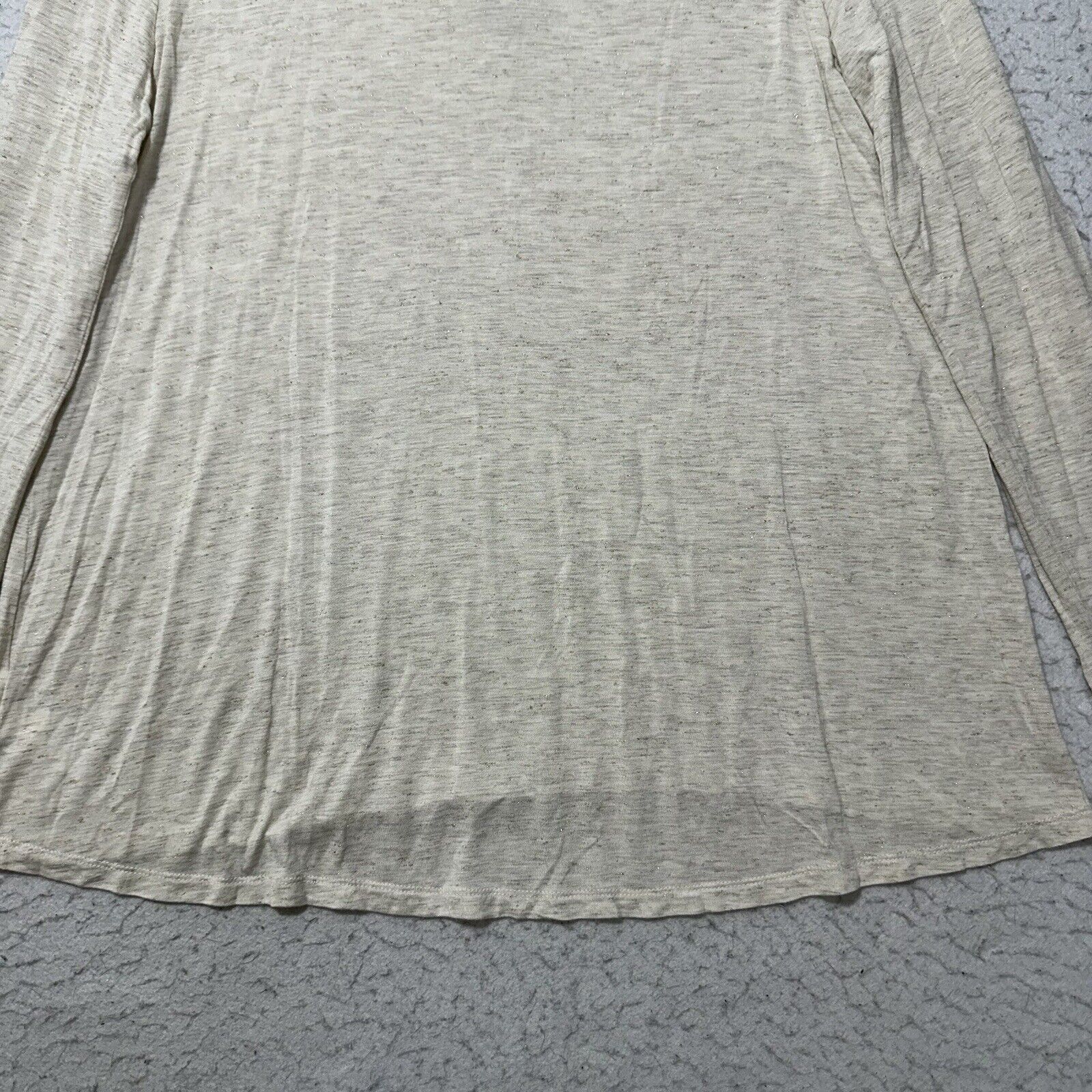 Old Navy Old Navy Medium Relaxed Lace-Up-Yoke Sparkle-Knit Top Beige Size M / US 6-8 / IT 42-44 - 12 Thumbnail
