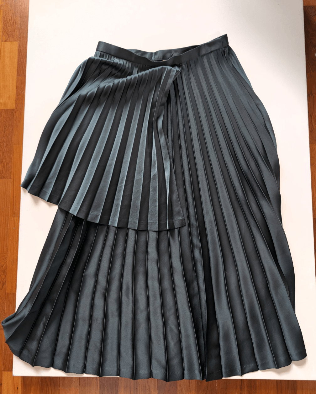 Comme des Garcons × Noir Kei Ninomiya Noir Kei Ninomiya AW19 Layered Pleated Skirt Dark Green Size 28" / US 6 / IT 42 - 1 Thumbnail