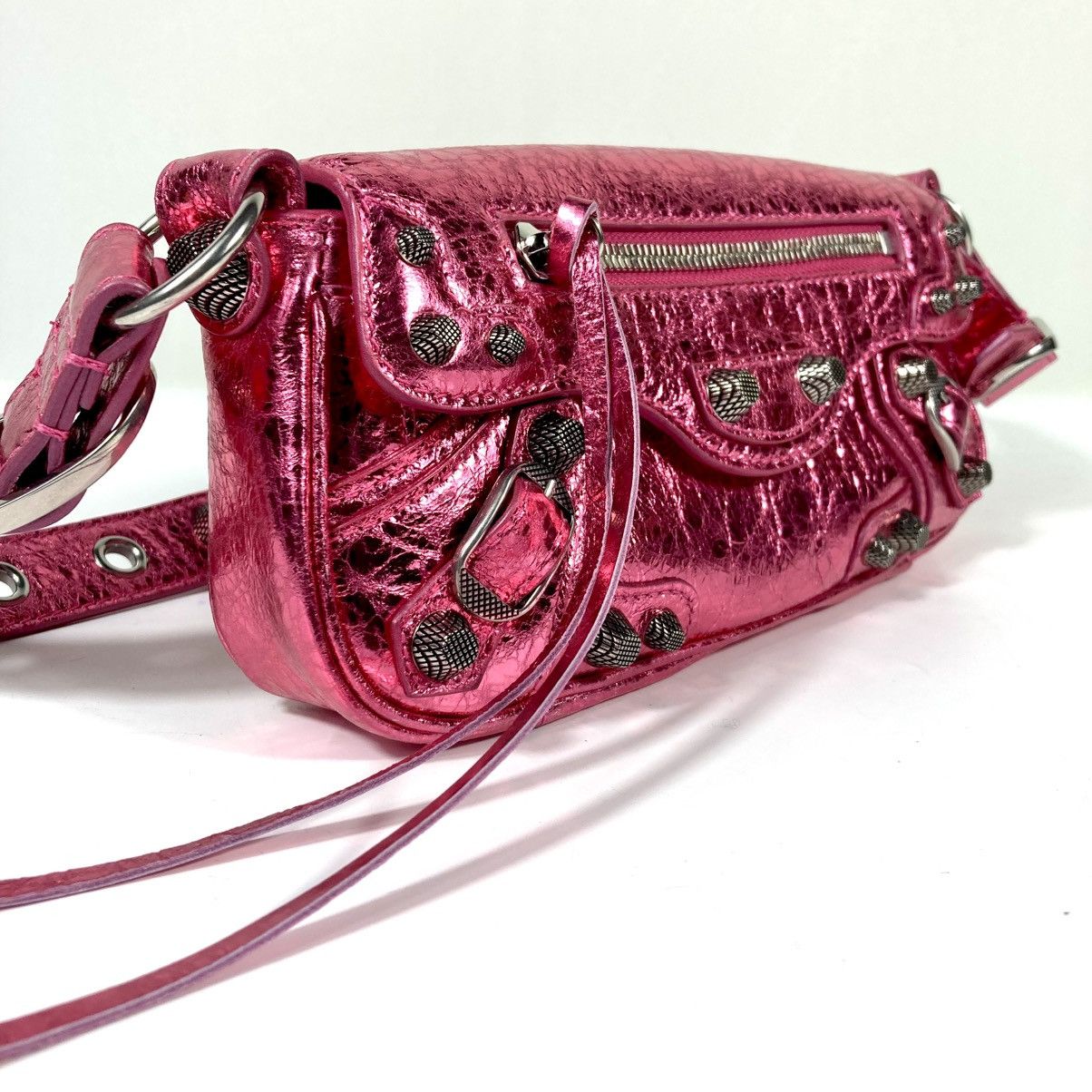 Balenciaga Balenciaga XSmall Le Cagole Metallic Leather Shoulder Bag Size ONE SIZE - 7 Thumbnail