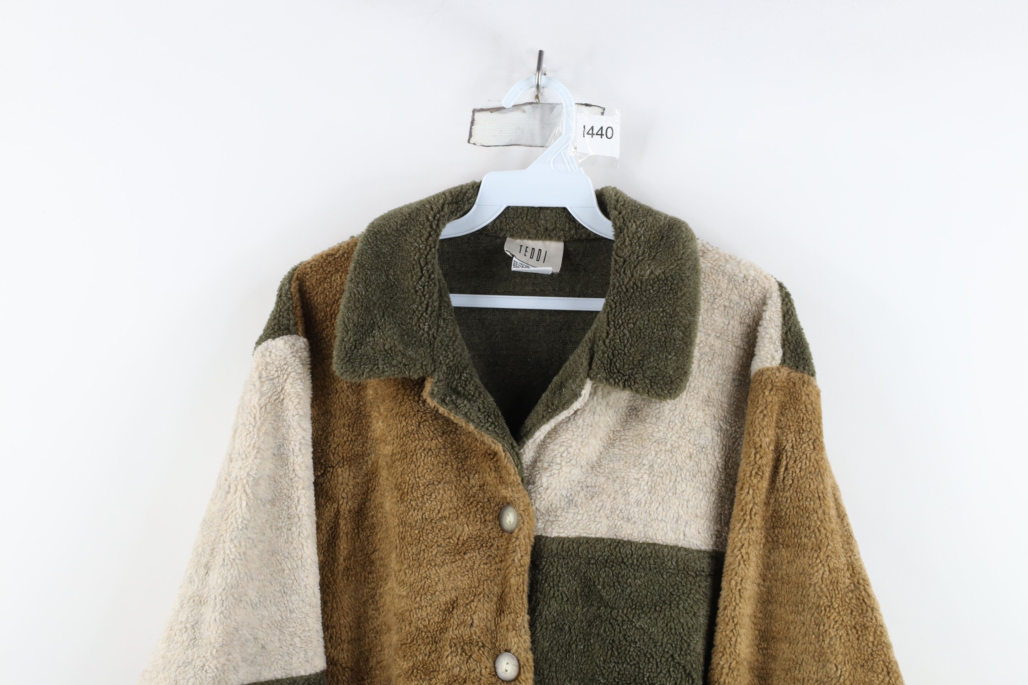 Vintage Vintage 90s Streetwear Block Deep Pile Fleece Sweater Jacket Size XL / US 12-14 / IT 48-50 - 2 Thumbnail