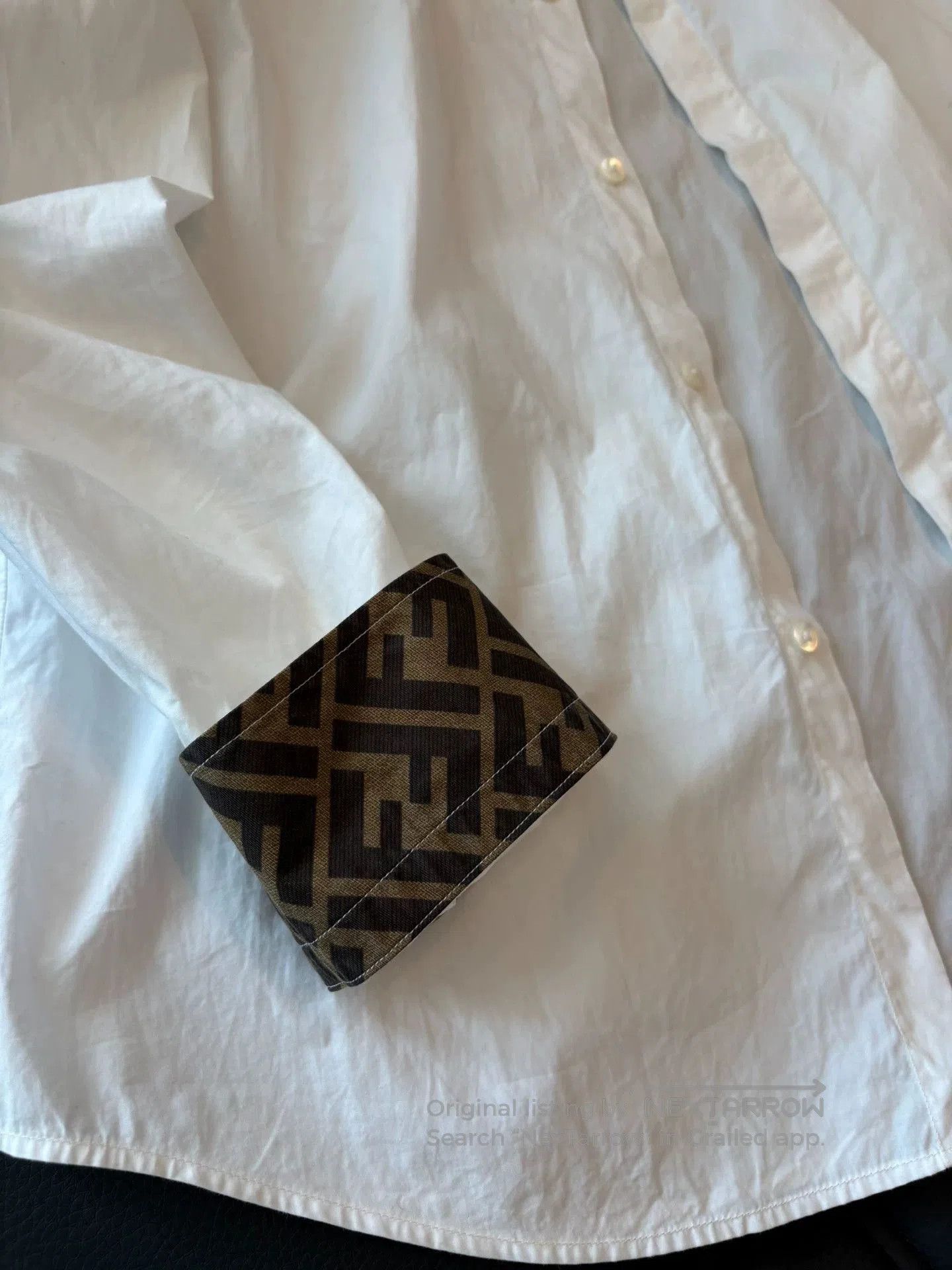 Fendi fendi white shirt with patterned cuffs. Size US S / EU 44-46 / 1 - 2 Thumbnail