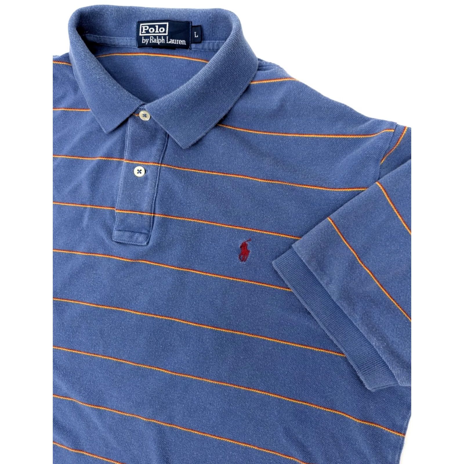 Polo Ralph Lauren Polo Ralph Lauren Polo Shirt Men L 100% Cotton Blue Collar Golf Polo Short Sleeve Vintage 90s Classic Preppy Pony Logo Vtg Size US L / EU 52-54 / 3 - 2 Thumbnail
