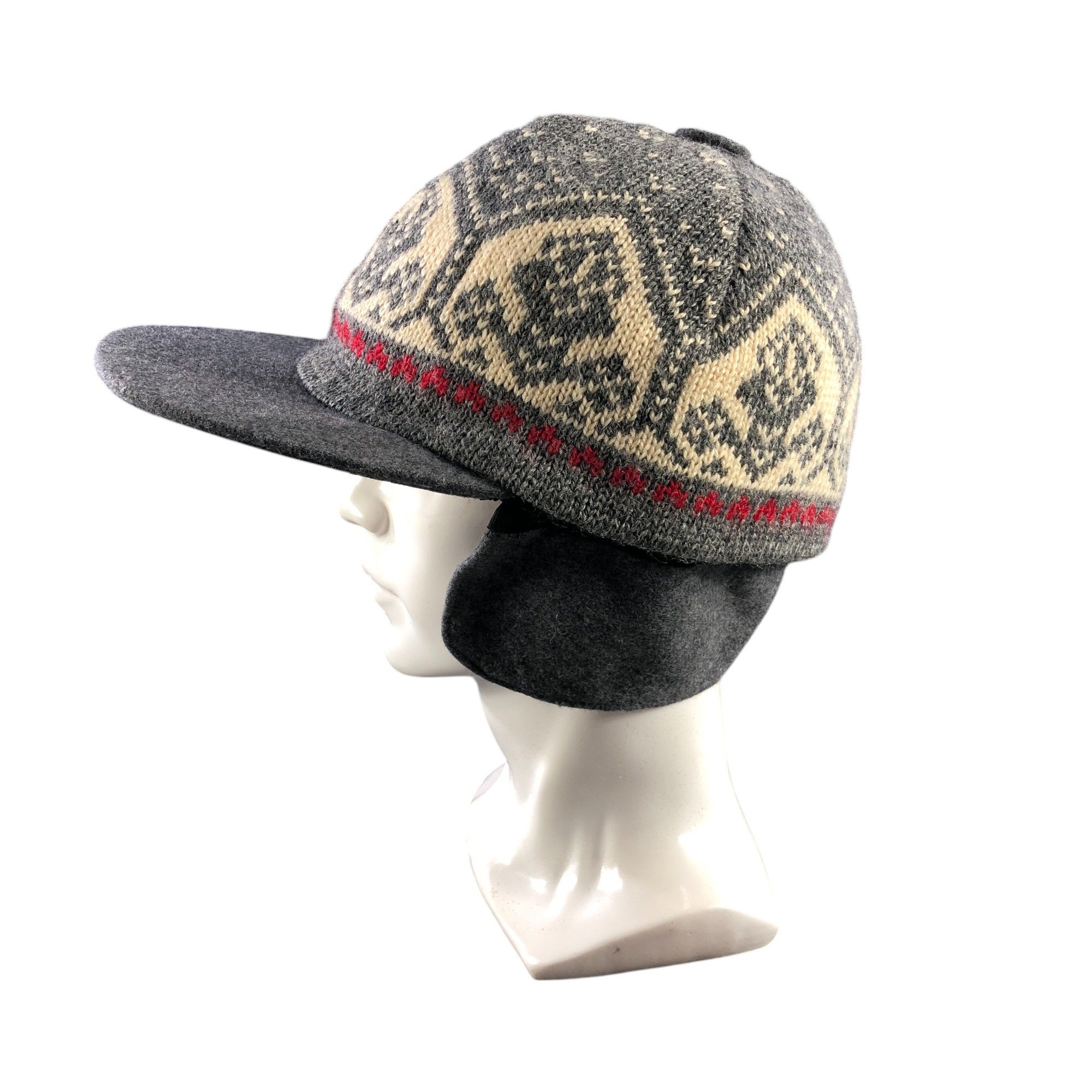 Vintage Nor Cap Fair Isle Beanie Snowcap Snow Hat B1074 Size ONE SIZE - 1 Thumbnail