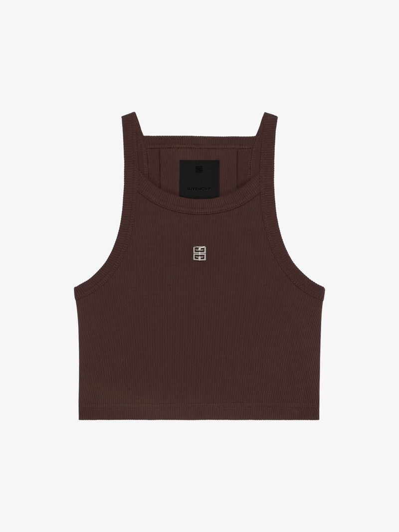 o1srvl11e0126 Cropped Tank Top in Brown