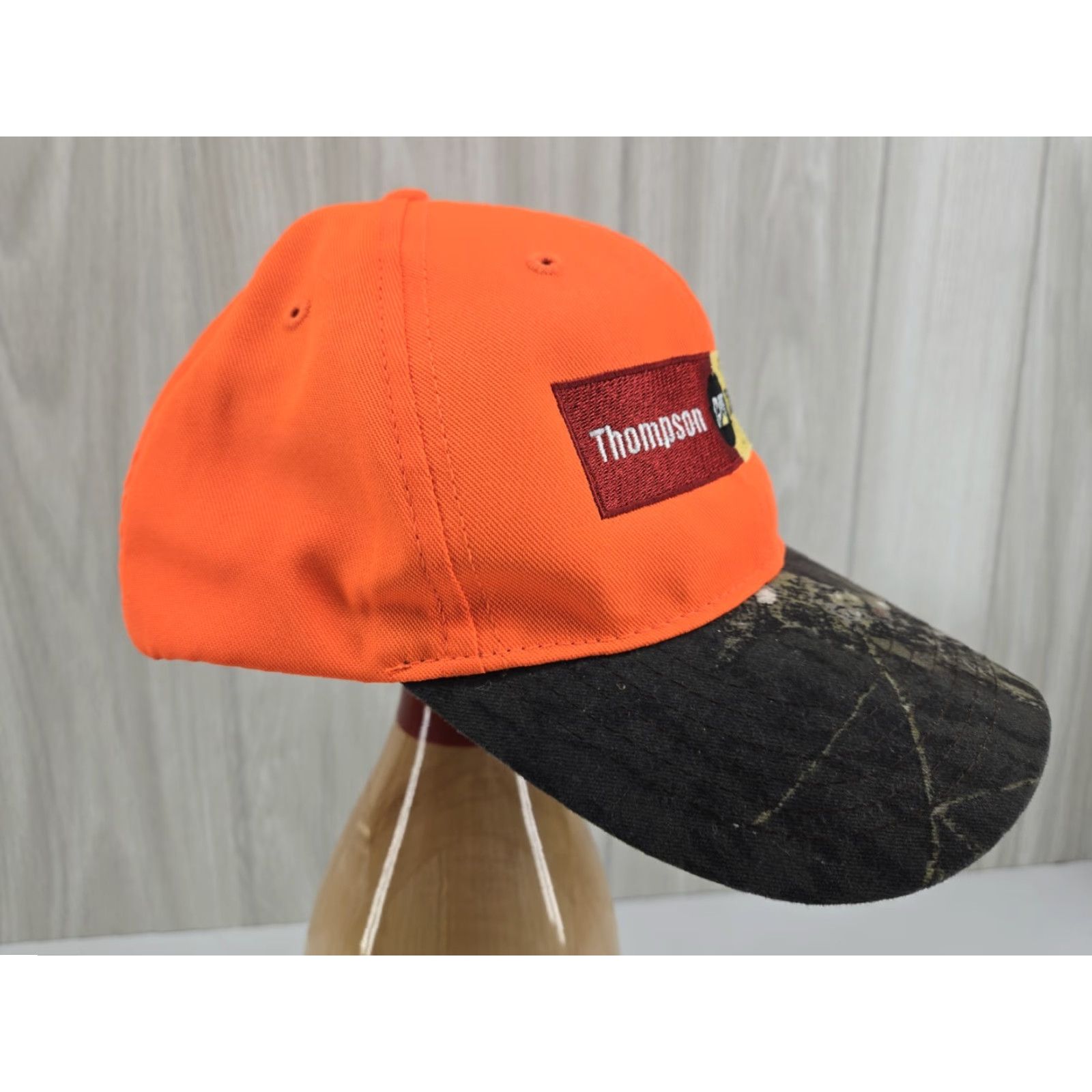 Vintage CAT Baseball Cap Hat OSFM Mens Orange Logo Strapback Camouflage, Thompson Rental Store, One Size Size ONE SIZE - 4 Thumbnail
