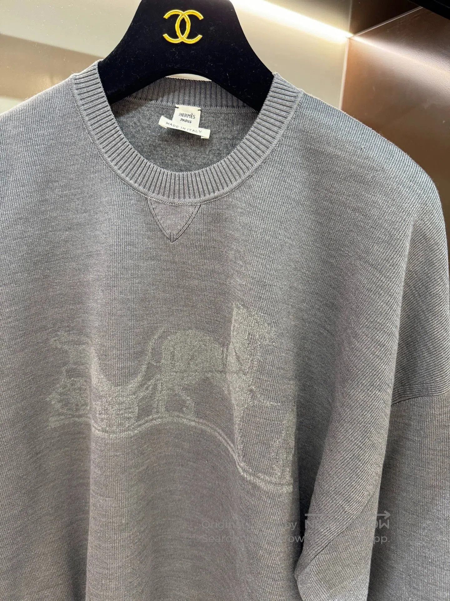 Hermes HERMES Gray Carriage Logo Knit Sweater. Size US M / EU 48-50 / 2 - 2 Thumbnail