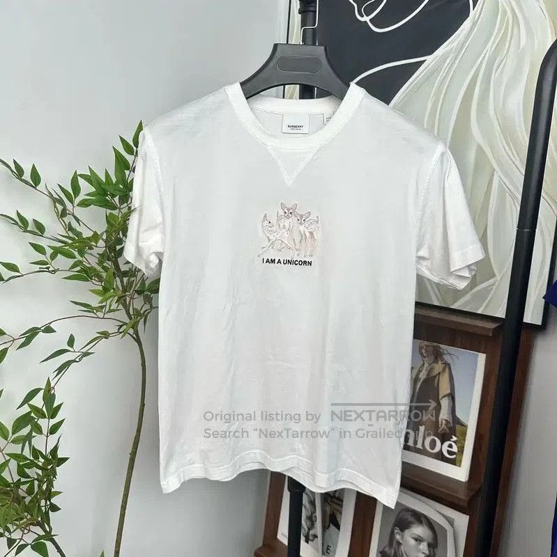 Burberry Burberry White Cotton Short Sleeve T-shirt. Size XXS / US 00 / IT 34 - 1 Thumbnail