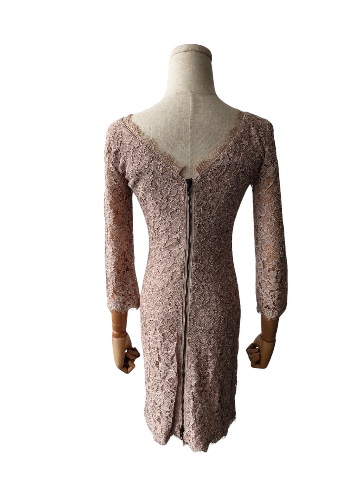 Diane von Furstenberg Salmon Pink Dress With Floral Pattern Size XS / US 0-2 / IT 36-38 - 2 Thumbnail