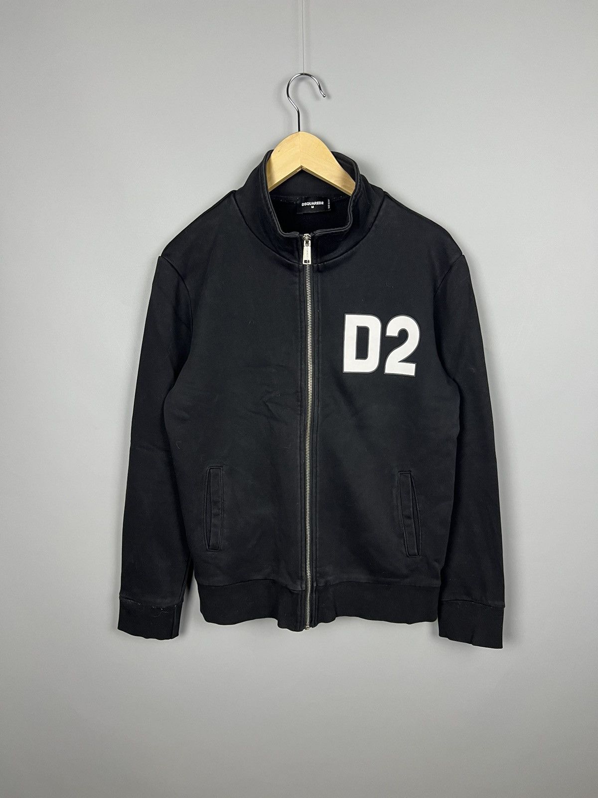 Dsquared2 Dsquared2 Zip Up Sweatshirt Black Faded tracktop big logo Size US M / EU 48-50 / 2 - 3 Thumbnail