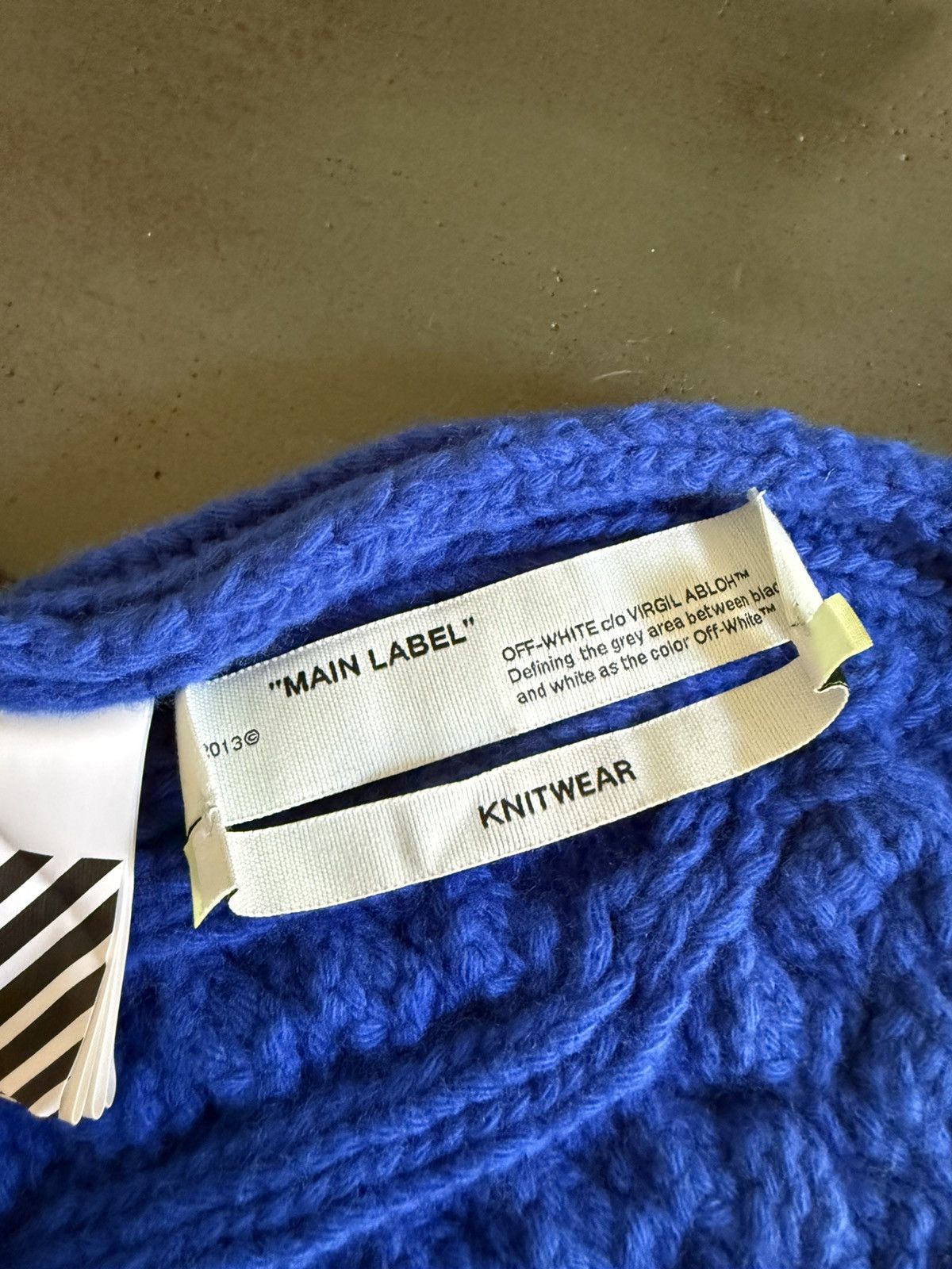 Off-White Off-White Blue Cable Knit Beanie – OS – Rare Color Size ONE SIZE - 4 Thumbnail