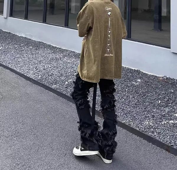 VIBE Street style ripped TO style bootcut jeans Size US 32 / EU 48 - 5 Thumbnail