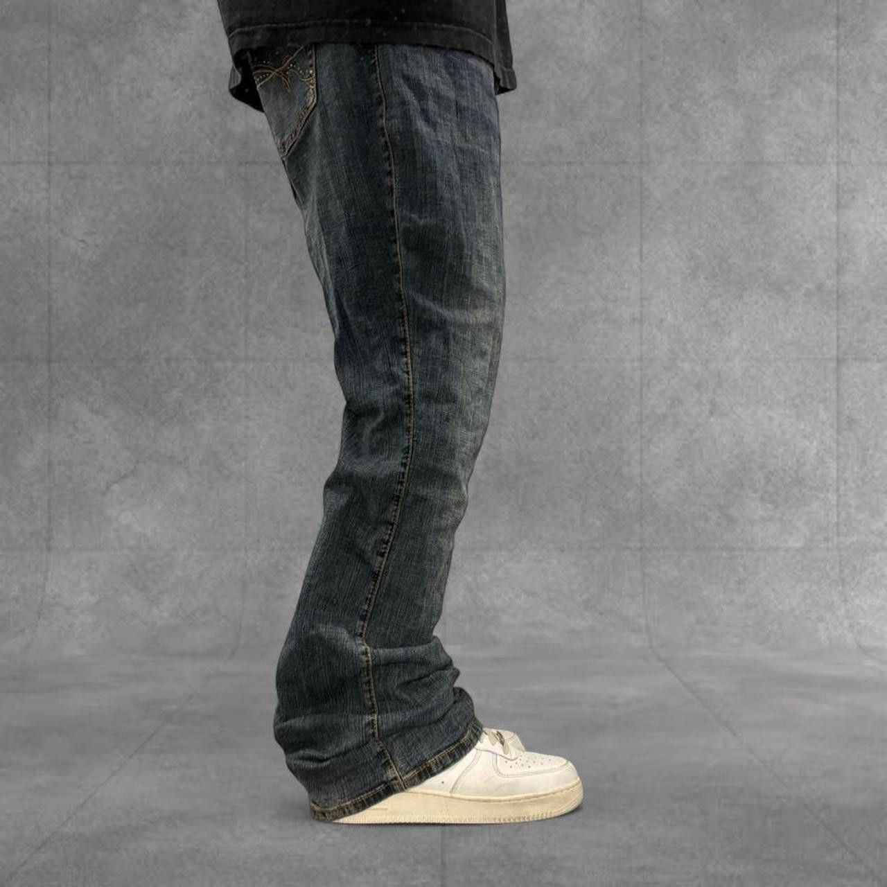 Vintage Crazy Vintage Y2K/2000s Flare Grunge Dark Wash Denim Jeans! Size US 36 / EU 52 - 2 Thumbnail